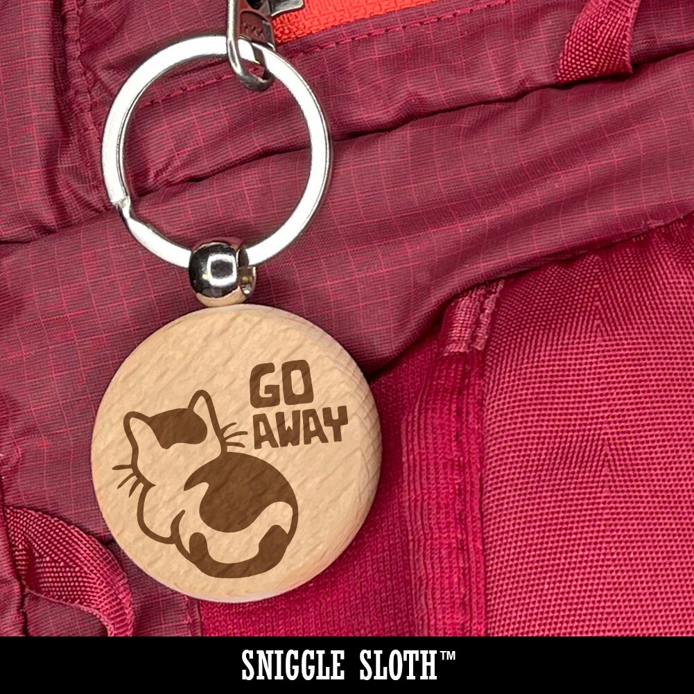 United Kingdom UK Engraved Wood Round Keychain Tag Charm