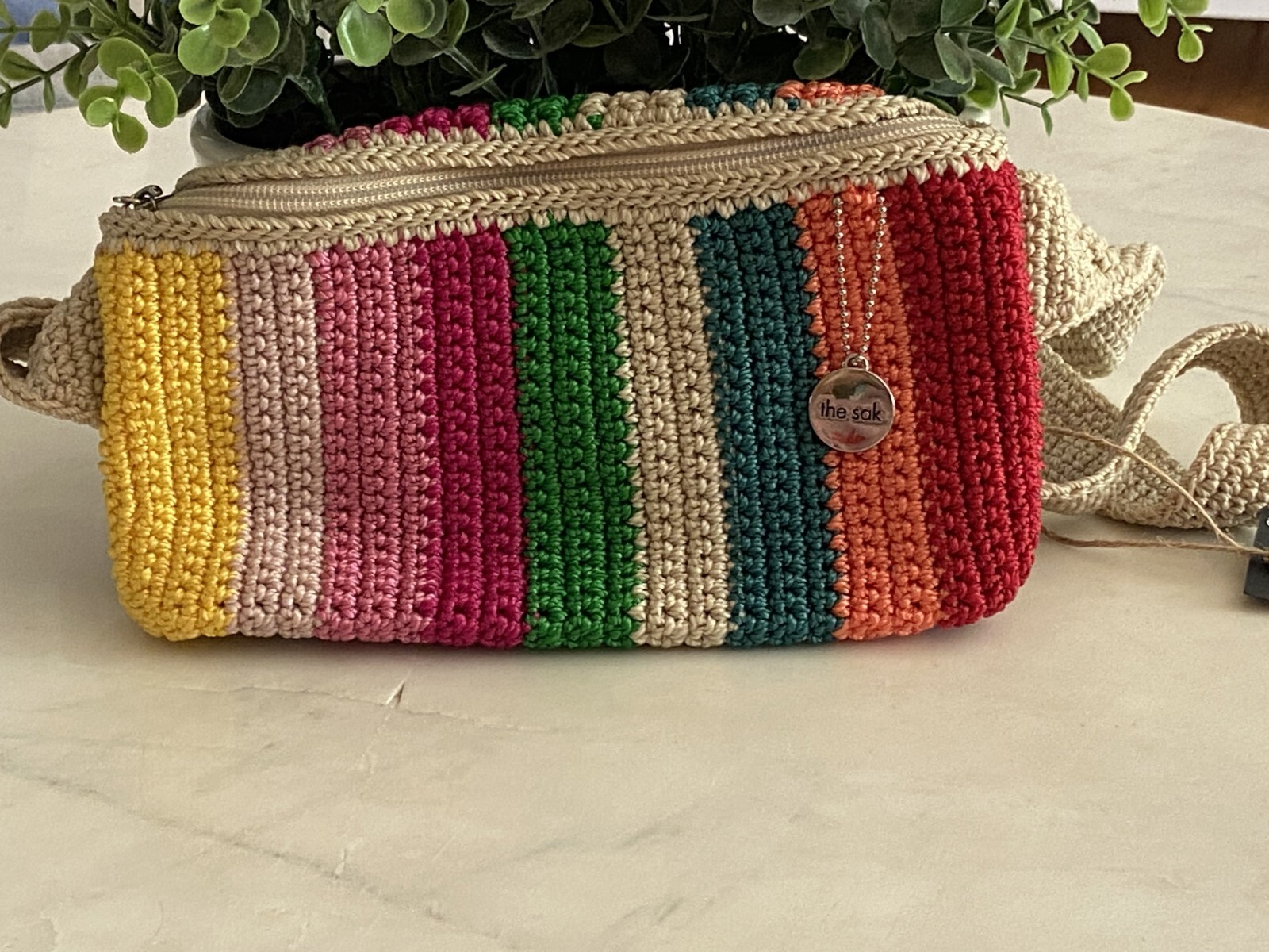 The Sak Caraway Rainbow Crochet Belt Bag