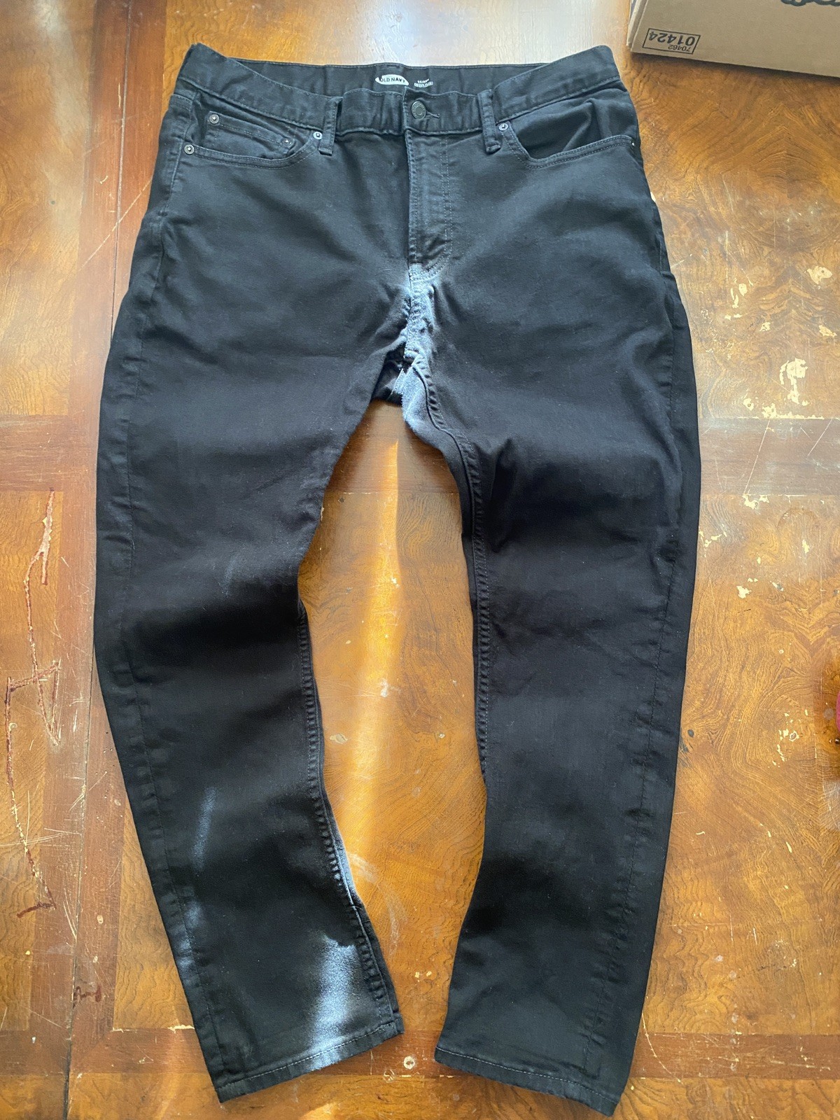 Old Navy Men’s Skinny Never-Fade Black Jeans Size 34 X 30 Cotton Casual