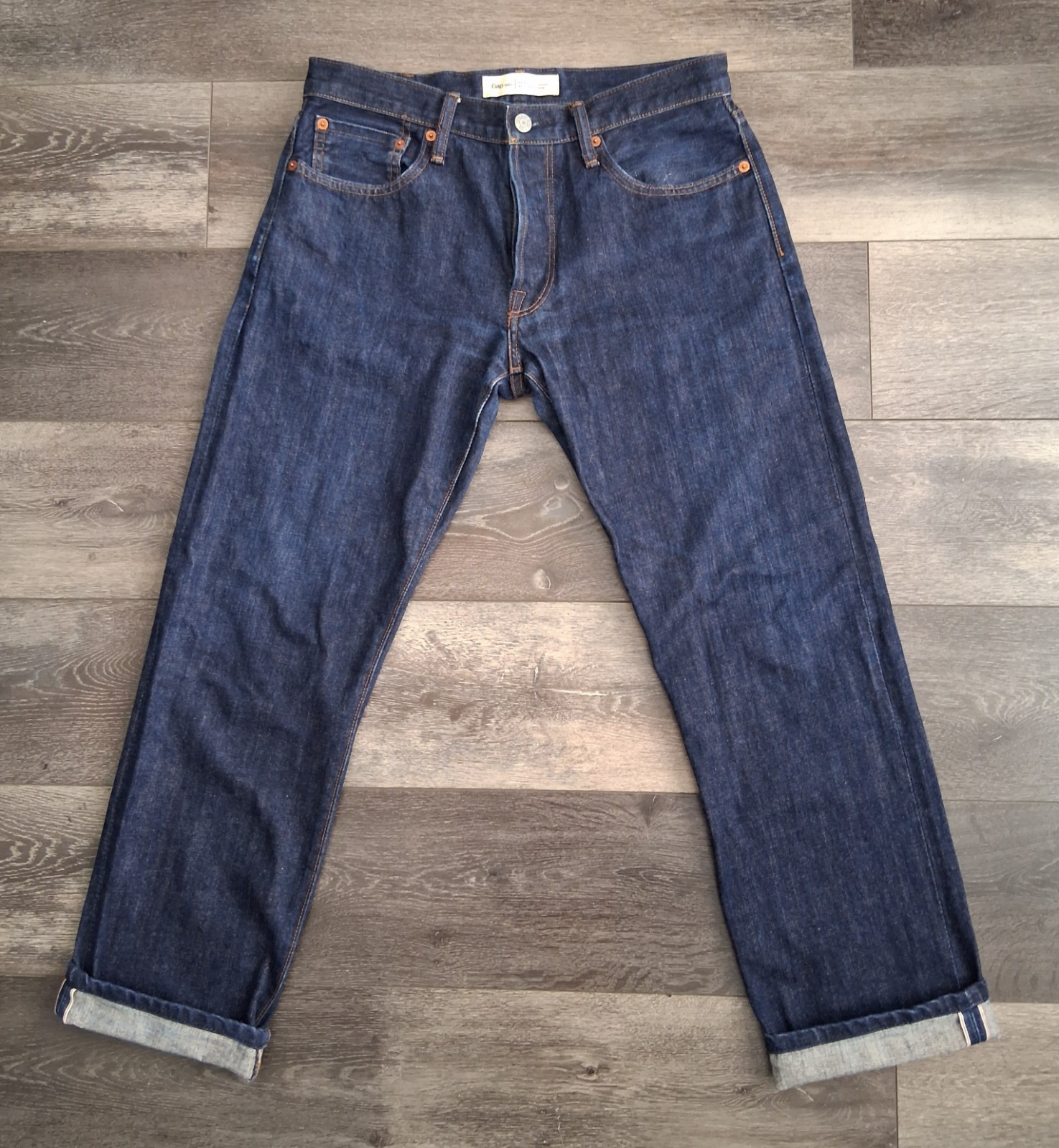 Gap Kaihara Japanese Raw Selvedge Denim Blue Jeans Button Fly Mens Size 31×28