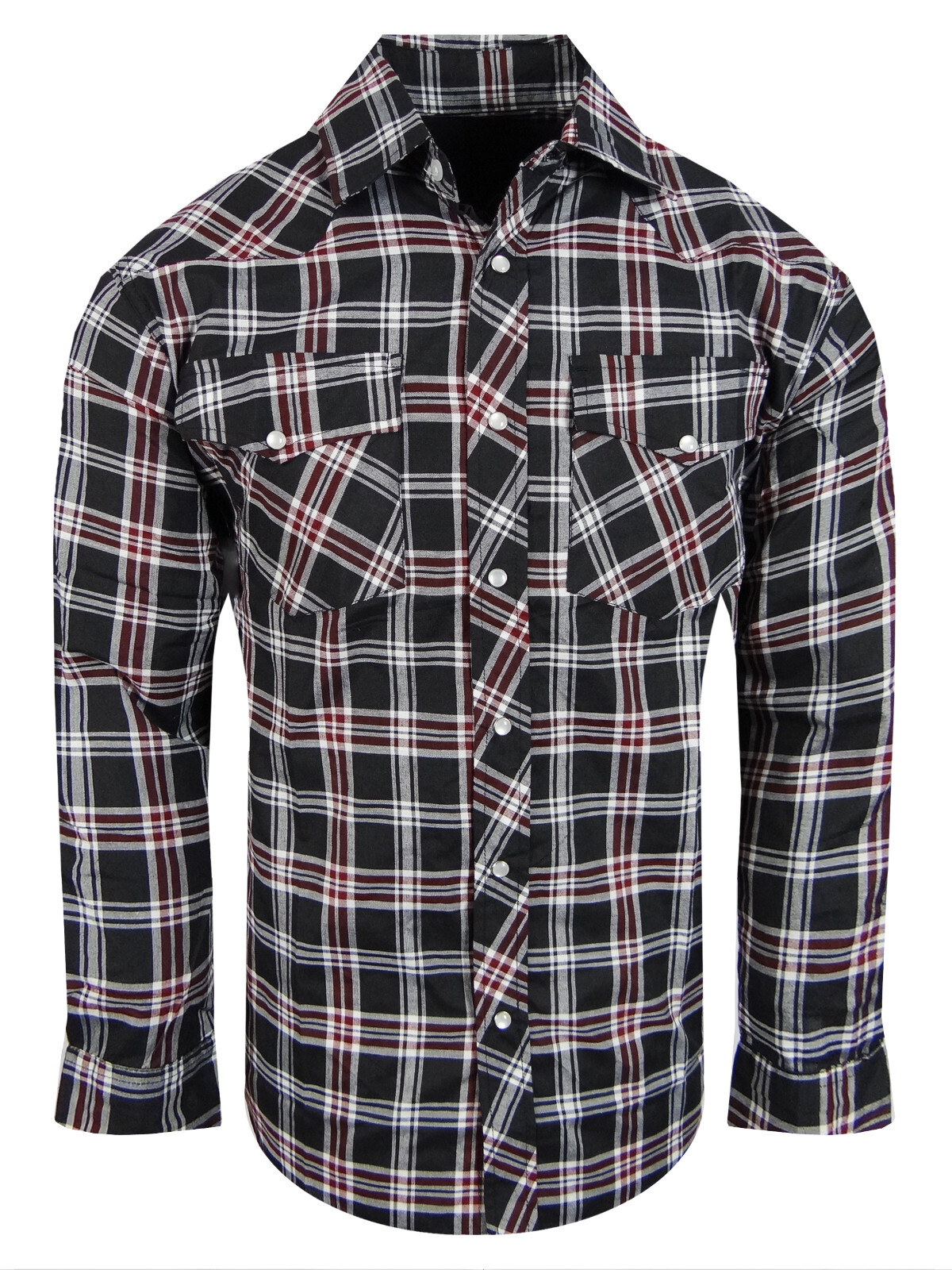 Plaid Western Shirt Mens Triple Snap Cuff Flap Pockets TRUE FIT Country Casual d