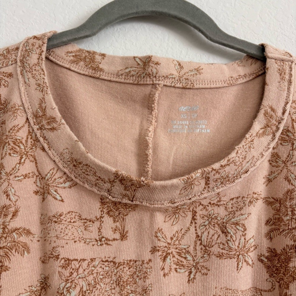 Aerie Tan Tropical Print Oversized Muscle Tee- size XS