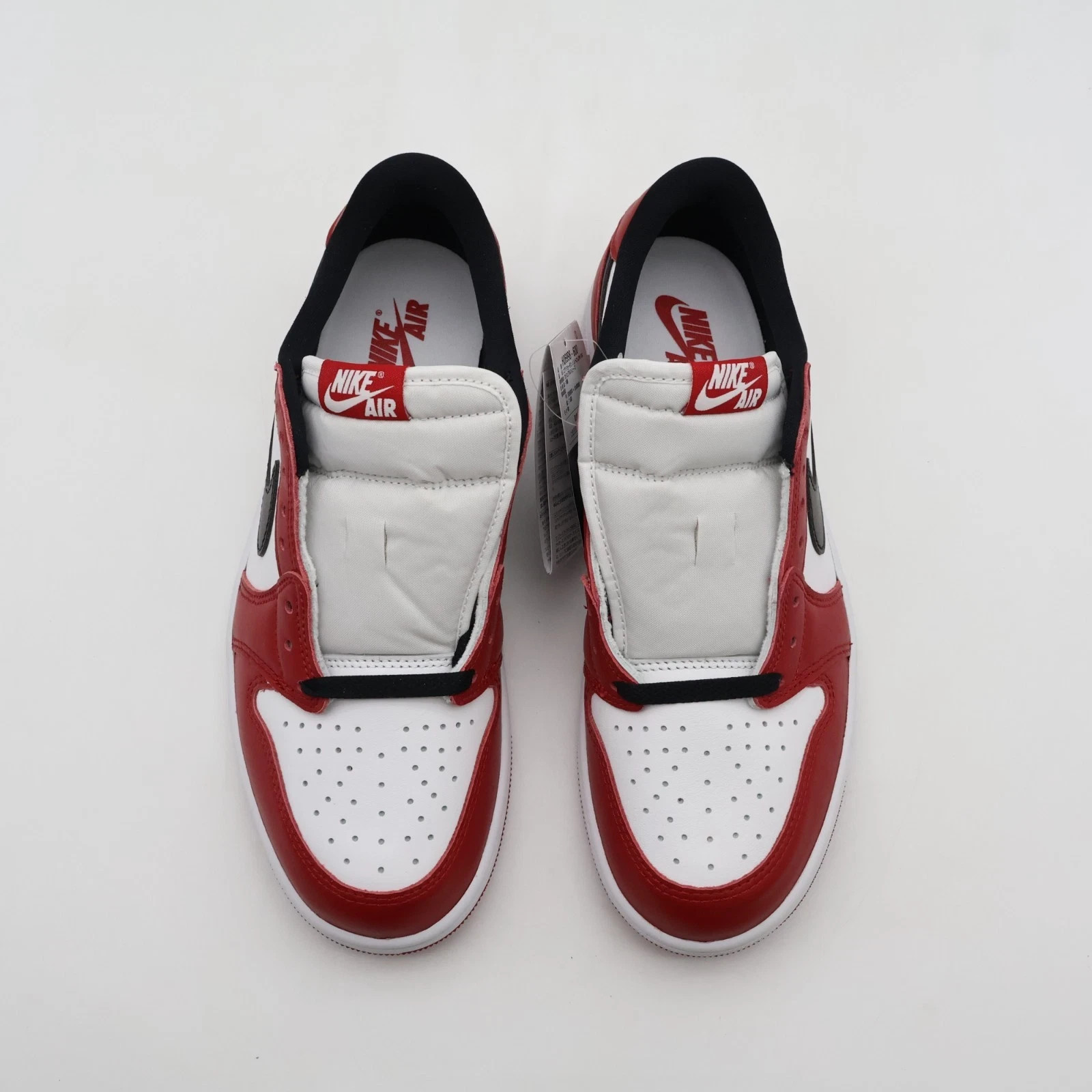 Nike Air Jordan 1 Low White Red Black Leather Casual Sneakers Unisex HQ6998-600