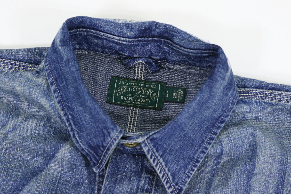 Polo Ralph Lauren POLO COUNTRY Vintage Denim Chore Jacket Barn Coat- Blue Denim