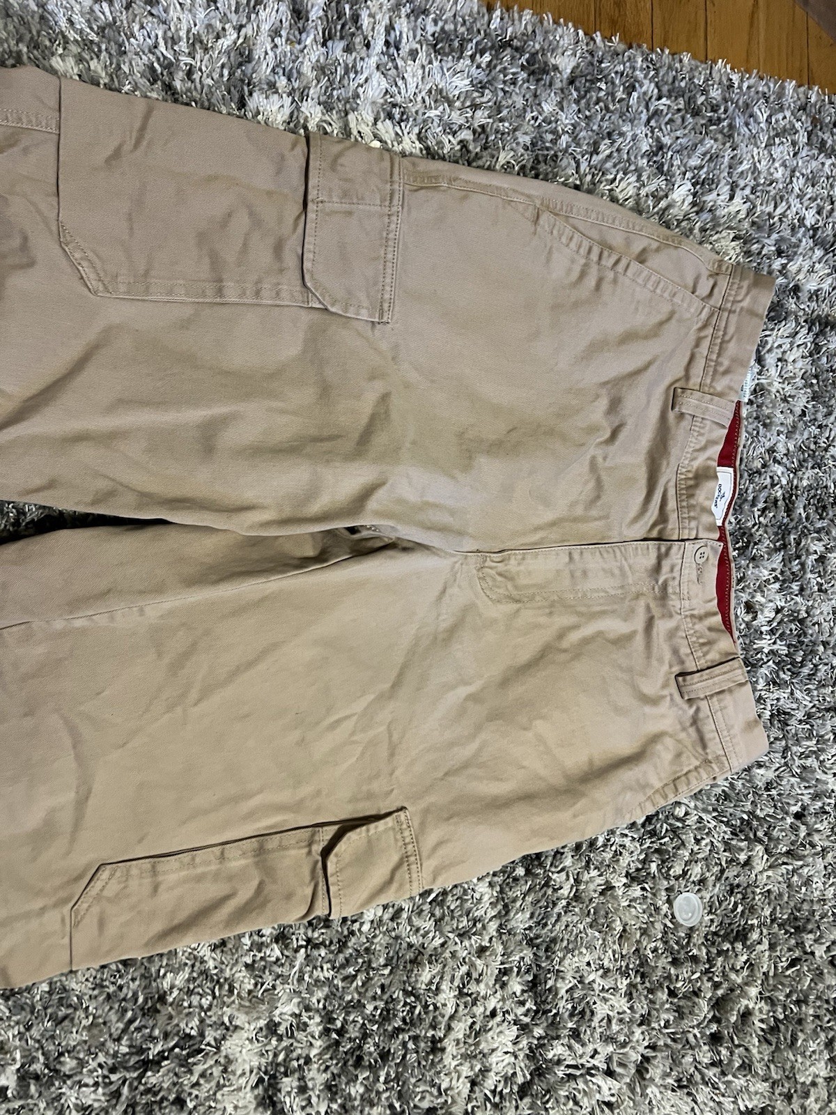Dockers Ultimate Cargo Men’s Pants 33 Beige Twill Flat Front Straight Leg