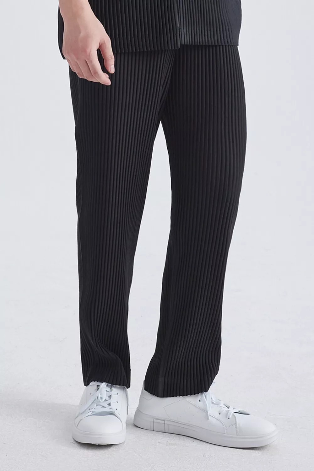 Japan Homme Plisse ISSEY MIYAKE Straight Leg Black Casual Pants JF150