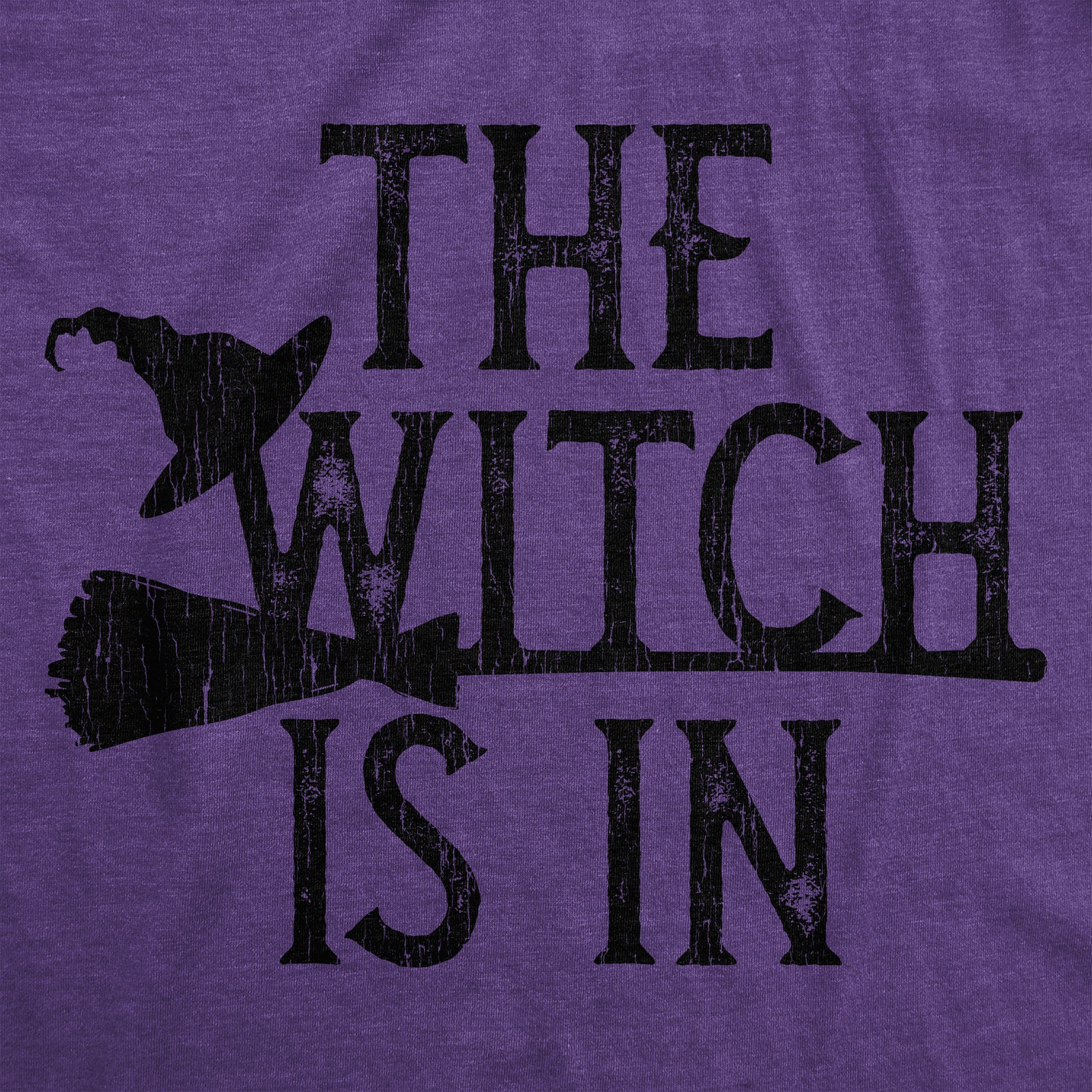 Womens The Witch Is In T Shirt Funny Halloween Broomstick Novelty Tee