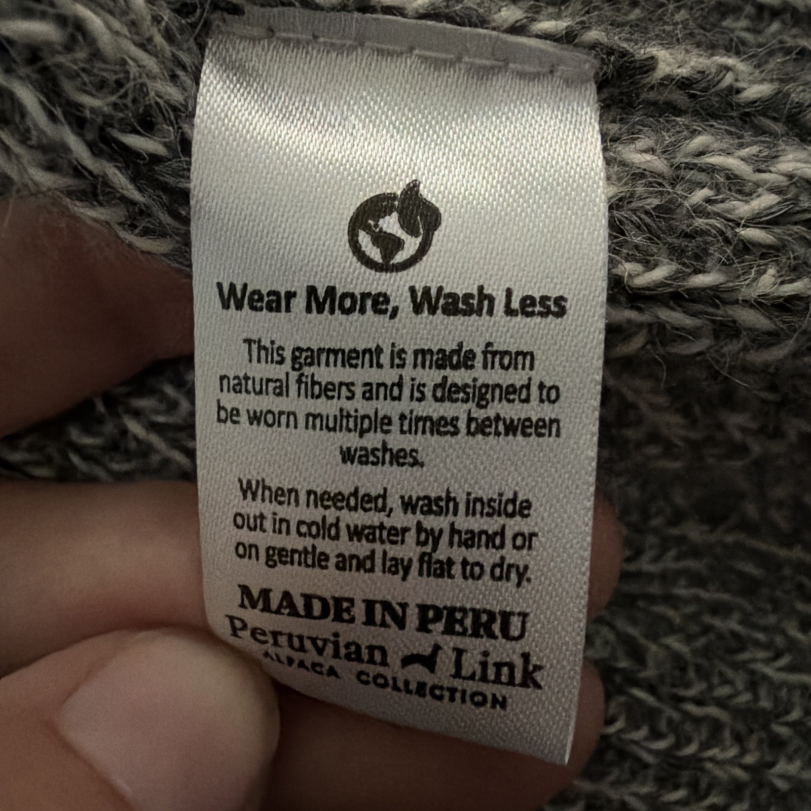Peruvian Link Alpaca Collection Gray Womens Open Front Cardigan Sweater Size O/S