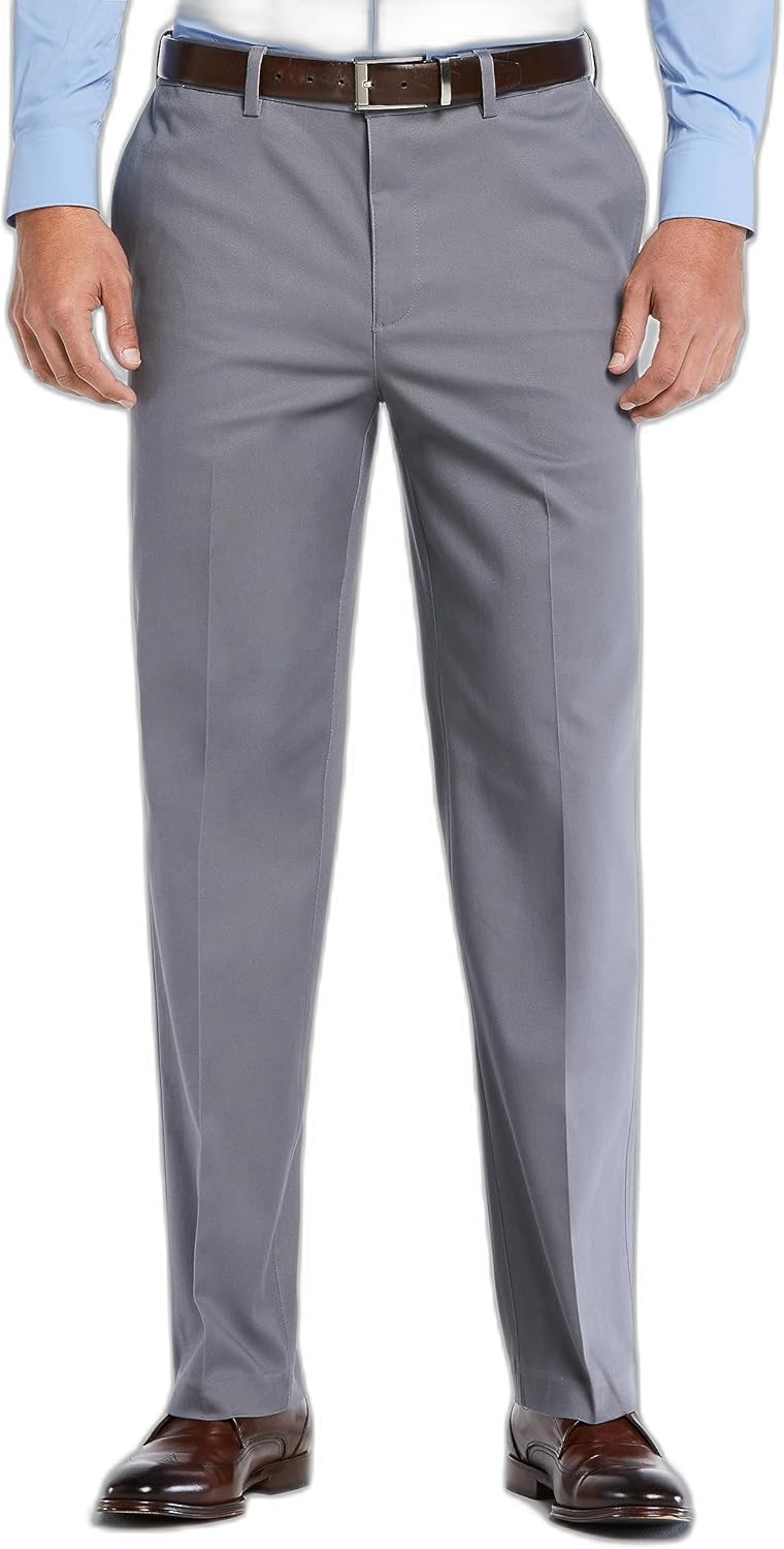 Mens Chino Pants Expandable Waist Performance Stretch Wrinkle Resistant Slacks