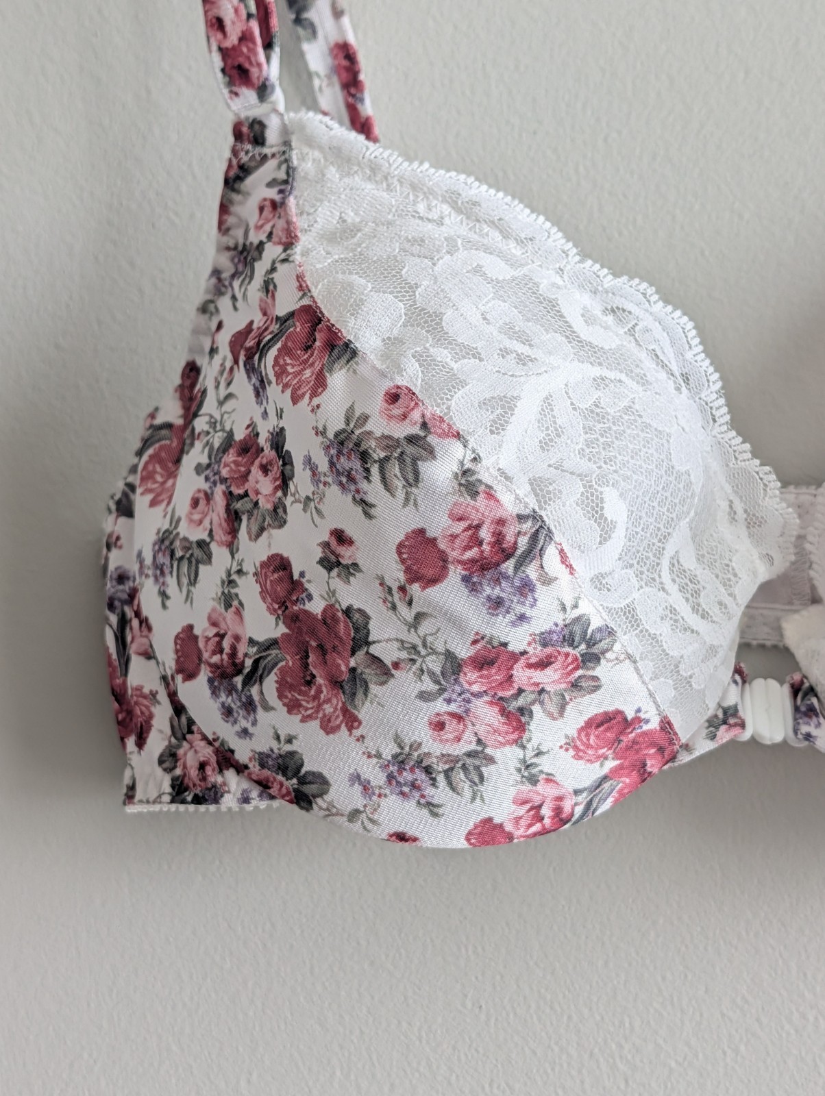 Vtg Maidenform Sweet Nothings Front Close Underwire Bra 36C #6887 Lace Floral