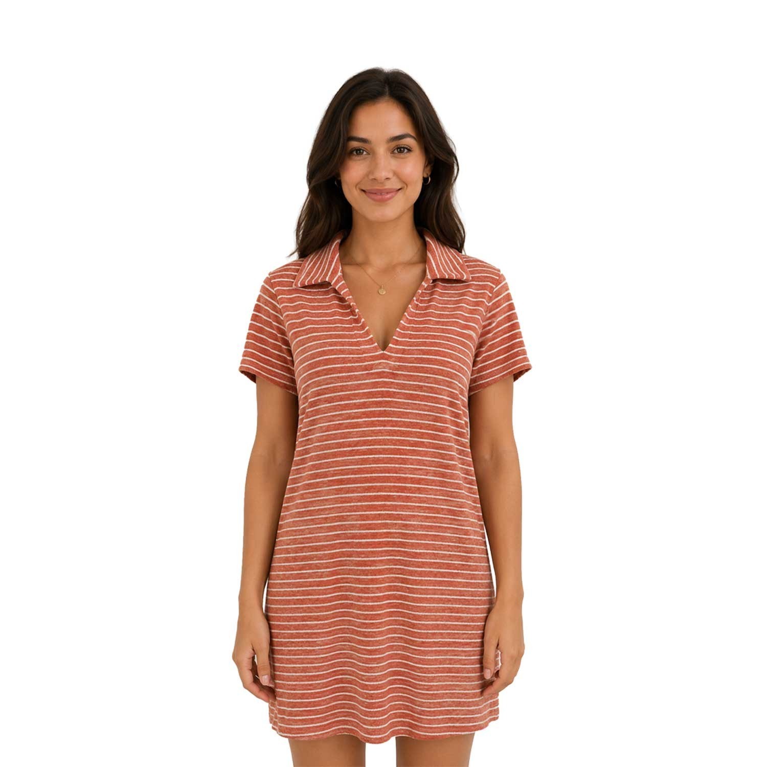 Tommy Bahama Women’s Peach Gelato Stripe Dress Suncoast Loop Terry Polo (S05)