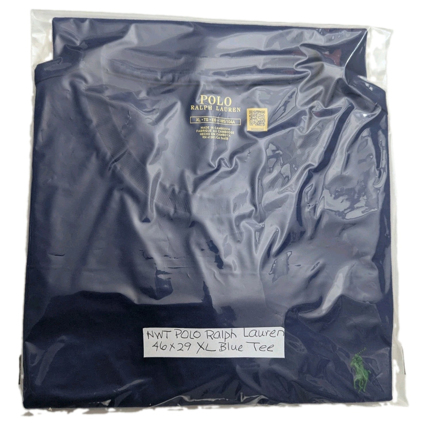 NWT Polo Ralph Lauren XL 46×29 T-Shirt Dk Blue Green Pony Cotton
