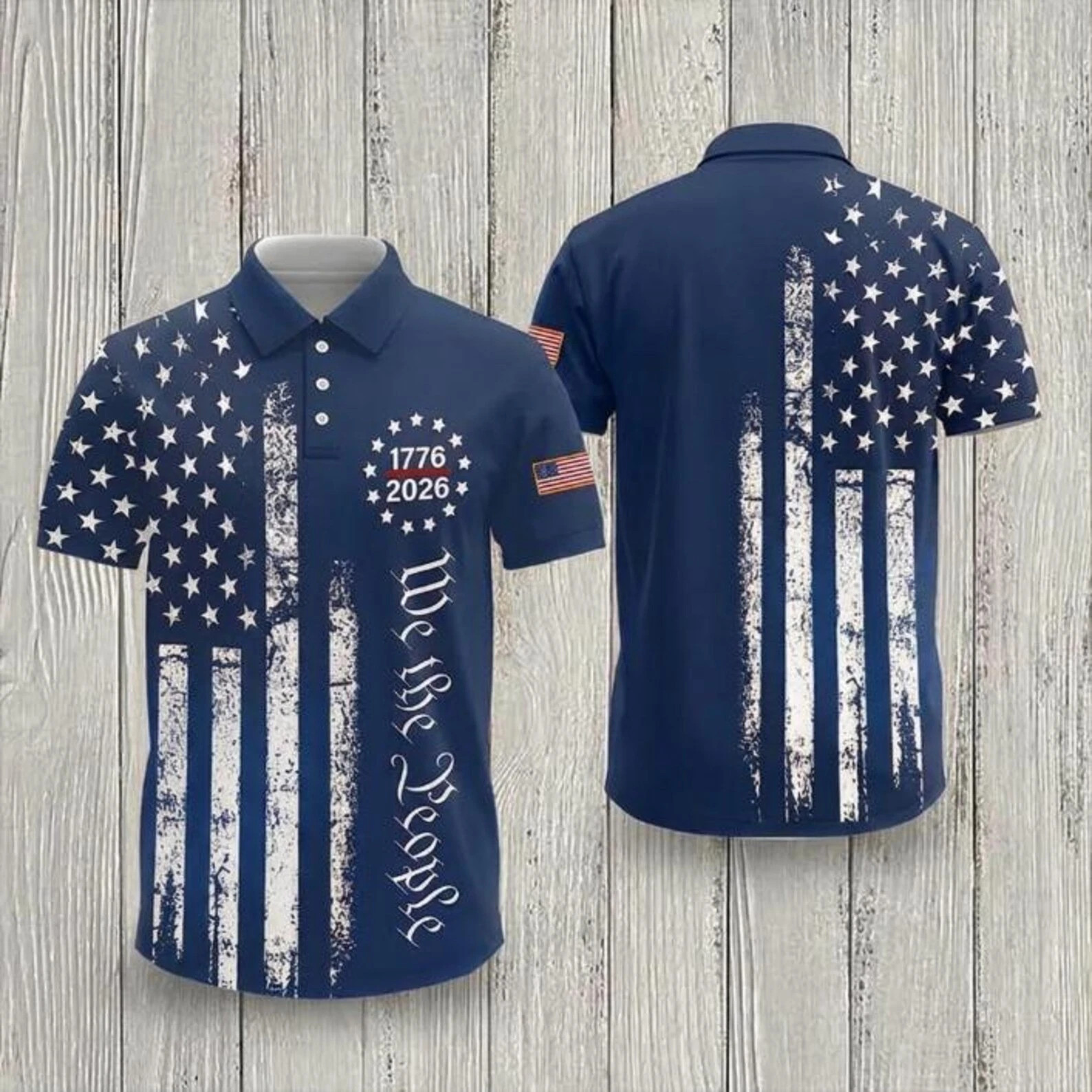 USA 250th Anniversary Polo Shirt, American Flag Eagle Polo, Patriotic Polo Shirt