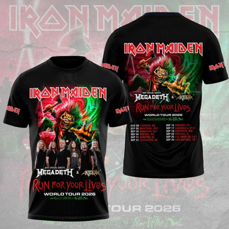 1Iron Maiden Run For Your Lives 2026 3D Printed T-Shirt P239