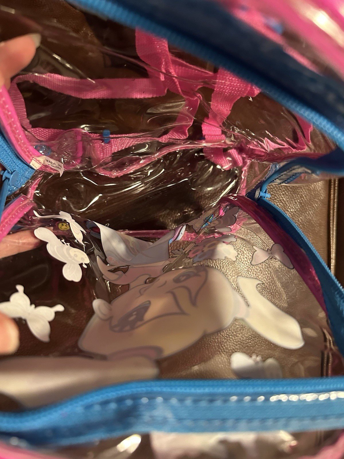 VINTAGE LISA FRANK GROOVY GIRL BLONDE VINYL ZIPPERED BACKPACK CLEAR BAG
