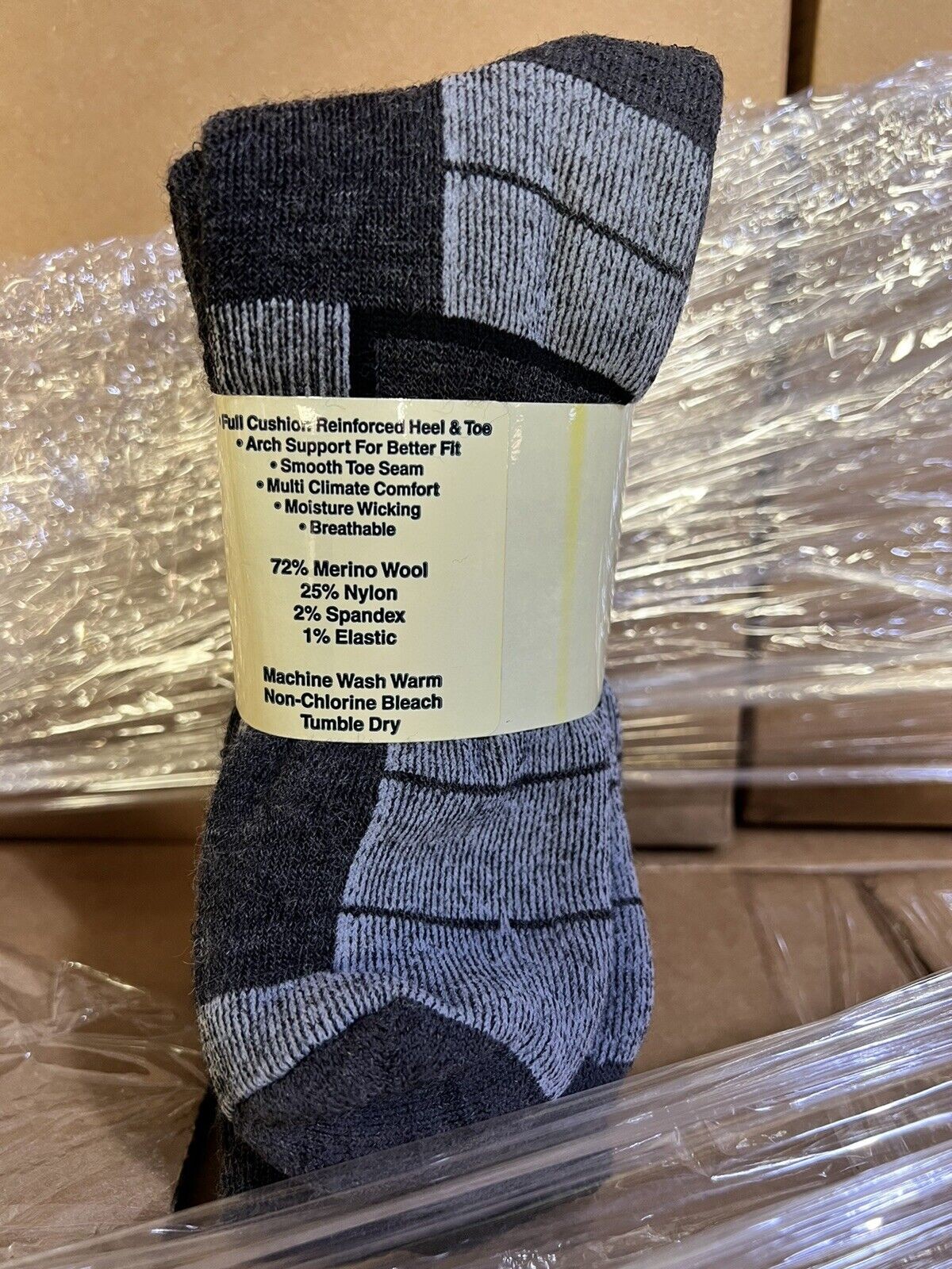 72% Merino Wool Men’s MADE IN THE USA WARM HD Thick Hiking Socks 3 Pair Sz 10-13
