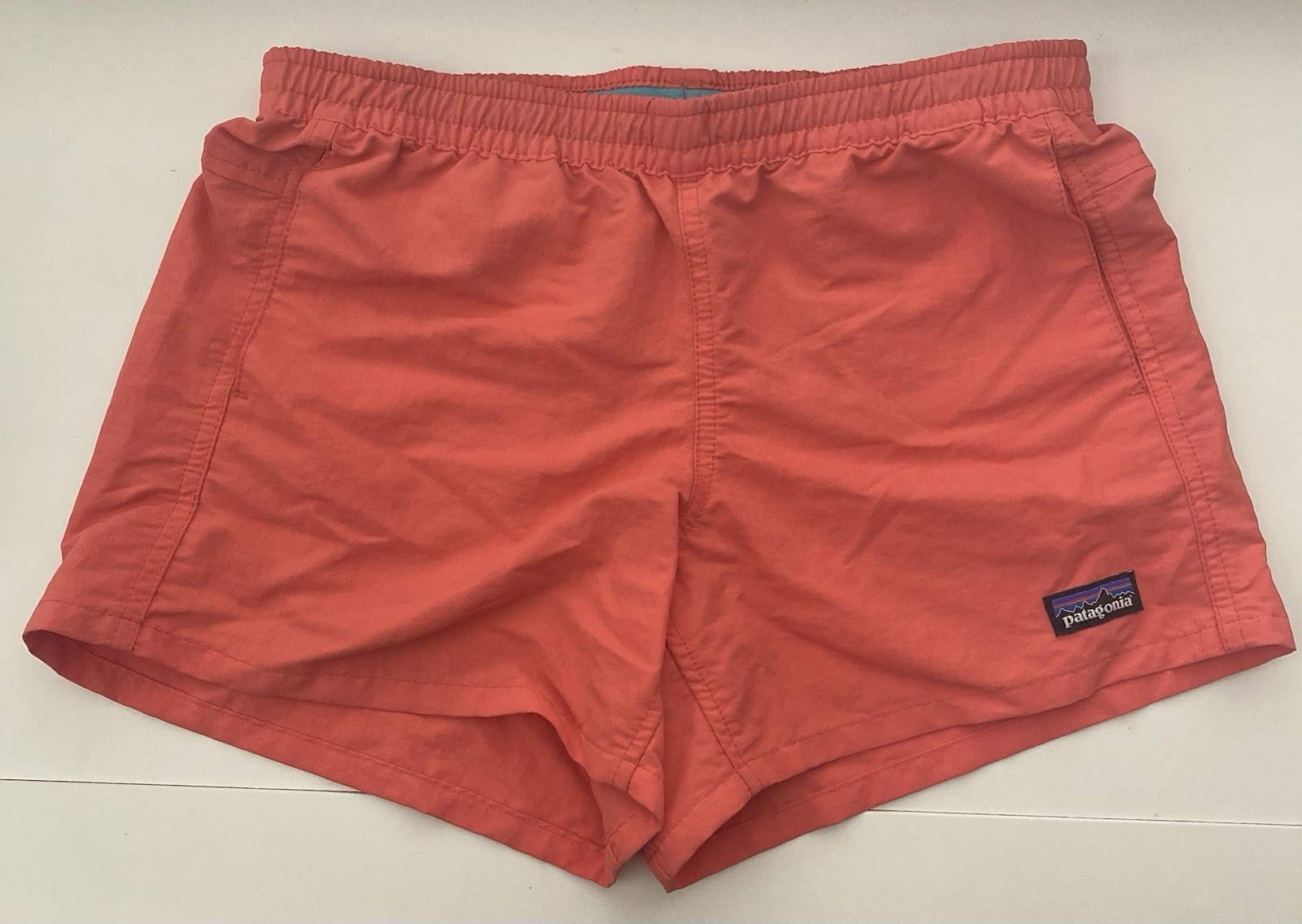 Patagonia Baggies Shorts Girls XL Coral with Pockets and Drawstring Waist