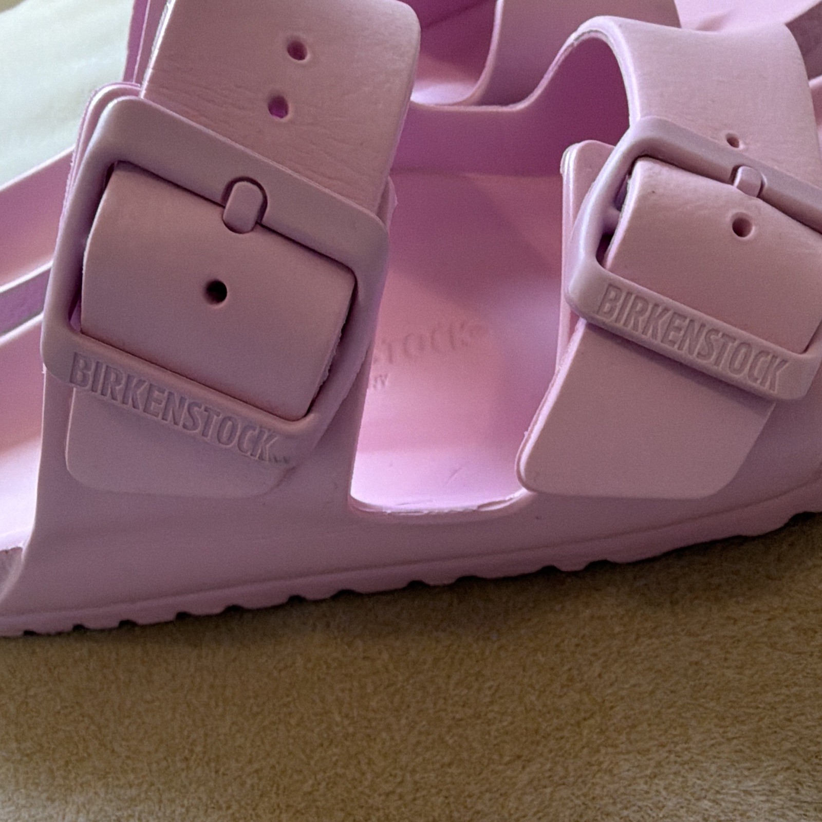 Birkenstock Women’s Pink EVA 2-Strap Buckle Slide Sandals Narrow US 8.5