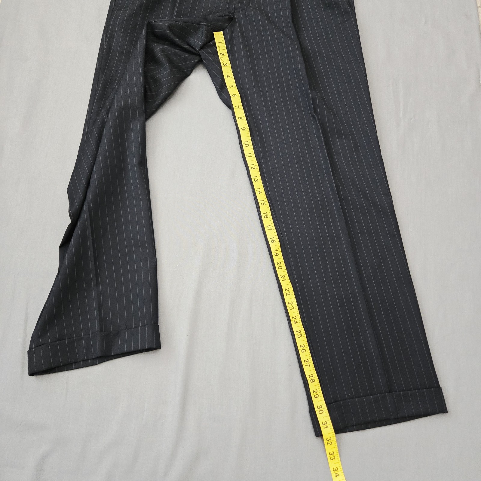 Mens 40R/33Wx32L Brooks Brothers 1818 Madison Midnight Blue Pinstripe Wool Suit