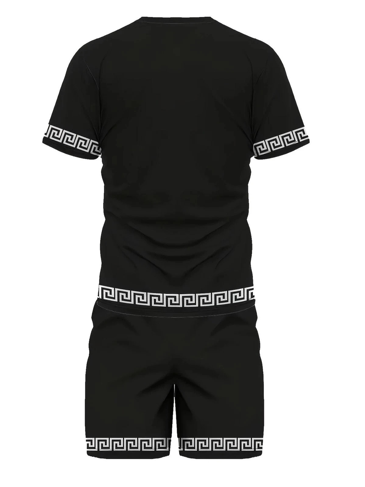 Men 2-Piece Set Summer Outfit Short Sleeve Sweatshirt T Shirts and Shorts Suits