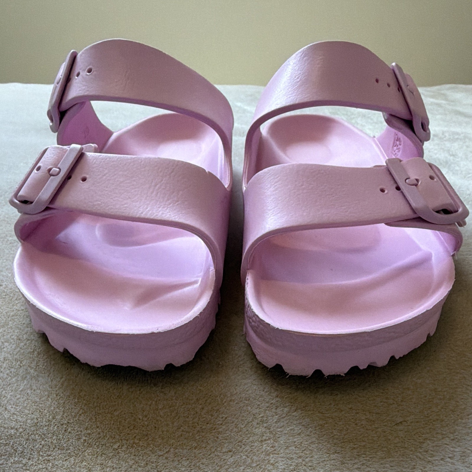 Birkenstock Women’s Pink EVA 2-Strap Buckle Slide Sandals Narrow US 8.5