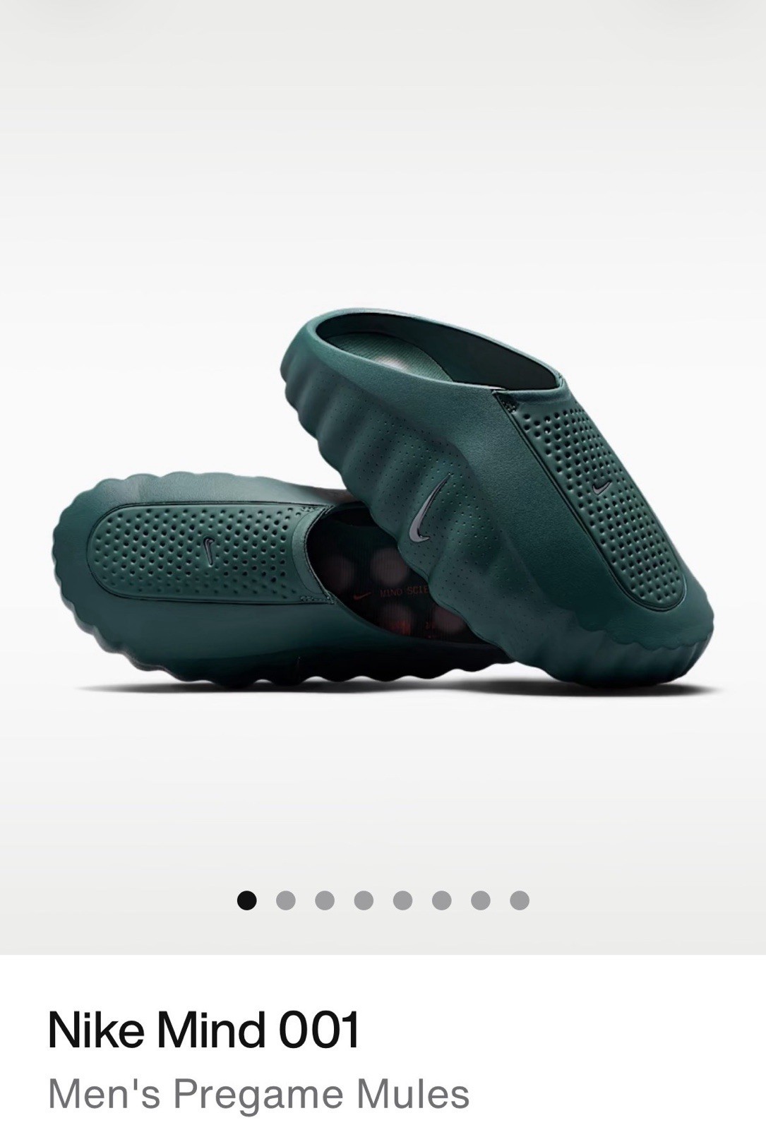 Nike Mind 001 Men’s Slide Sandals Slip-On Green/Orange Synthetic US 9