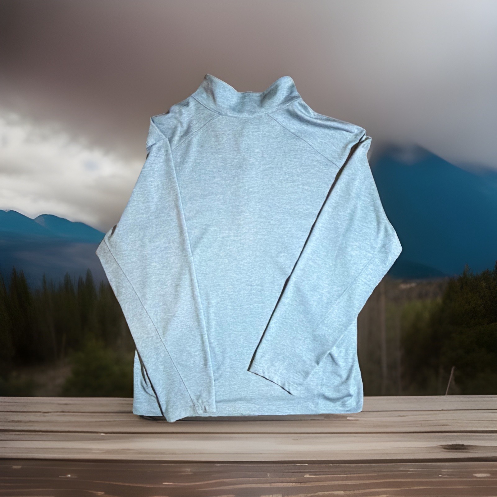 Walter Hagen 11 Majors Men’s L Blue 1/4 Zip Mock Neck Poly/Spandex Logo