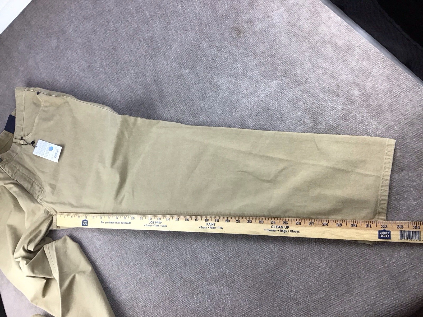 Ledbury The Franklin Washed Twill Pants Chino Men Sz 40×32 Sand 5-Pocket Stretch