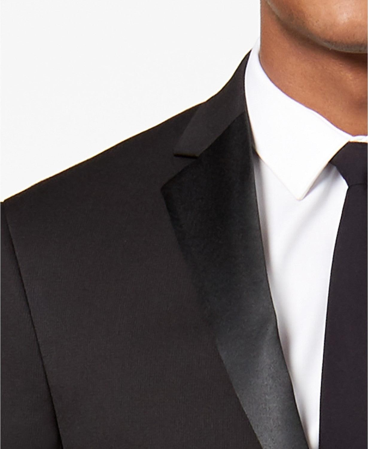 Kenneth Cole Mens Slim Fit Tuxedo Jacket 38 Short Black 29454006-006