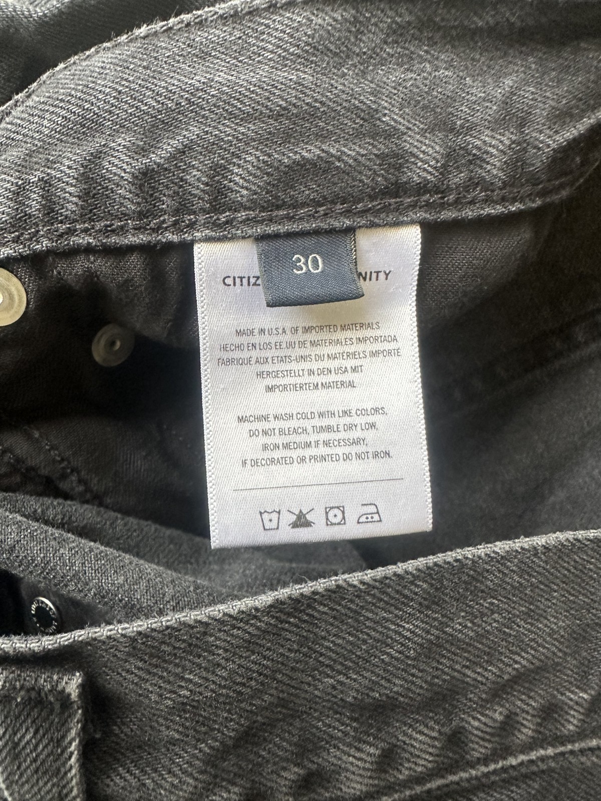 Citizens Of Humanity Black Horseshoe Barrel Leg Jeans Size 30