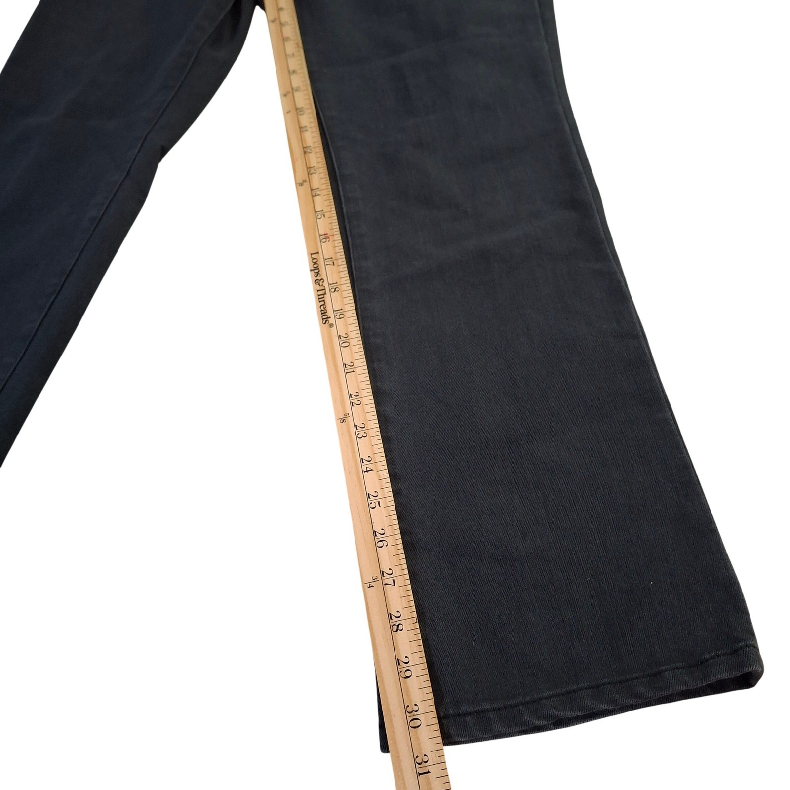 Lauren Ralph Lauren Classic Straight Leg Jeans Gray Dark Wash Womens 10 Stretch