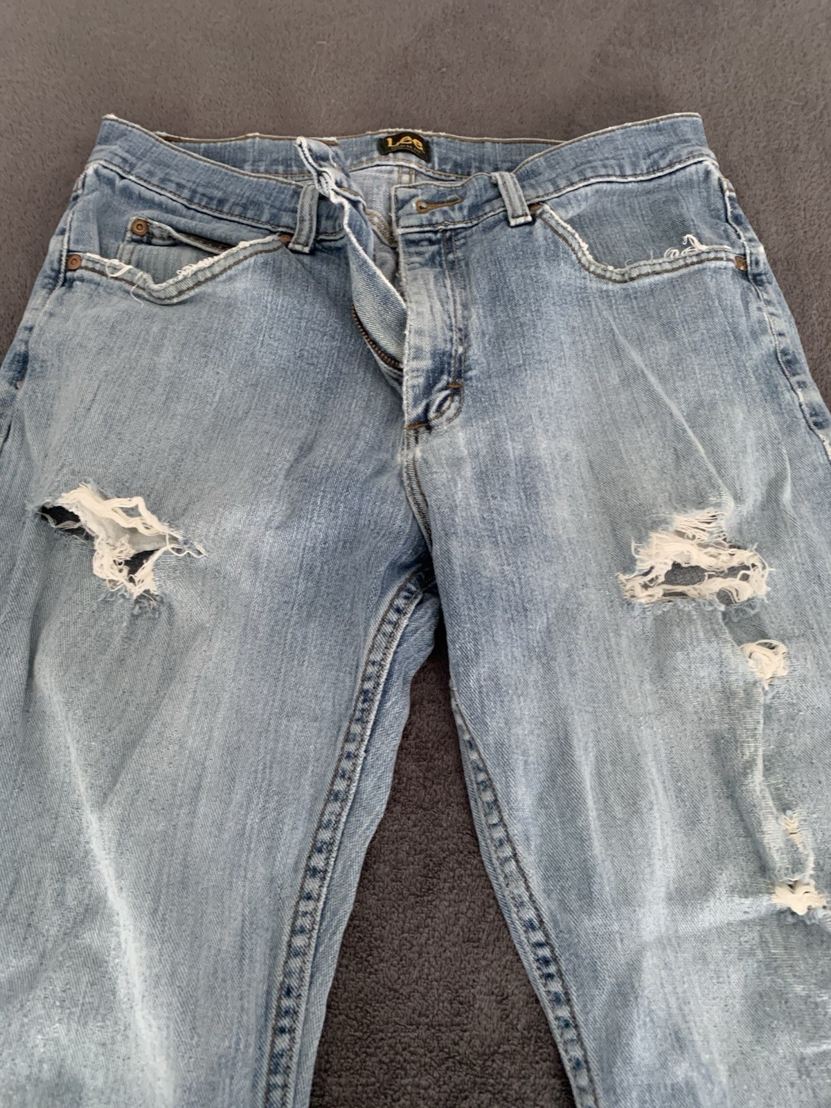 Lee Mens Light Wash Jeans Straight Leg Regular Fit 33 x 32