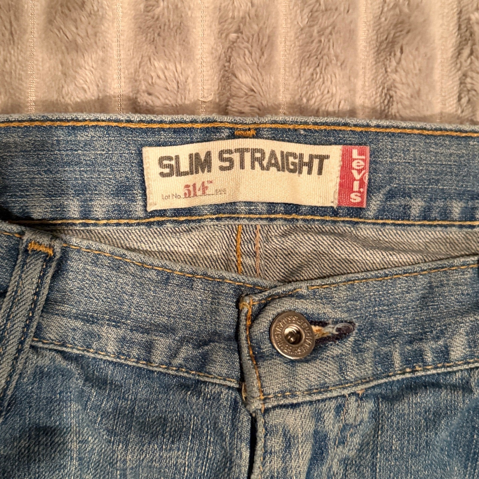 Levi’s 514 Slim Straight Jeans Mens 38×32 Medium Wash 100% Cotton Denim