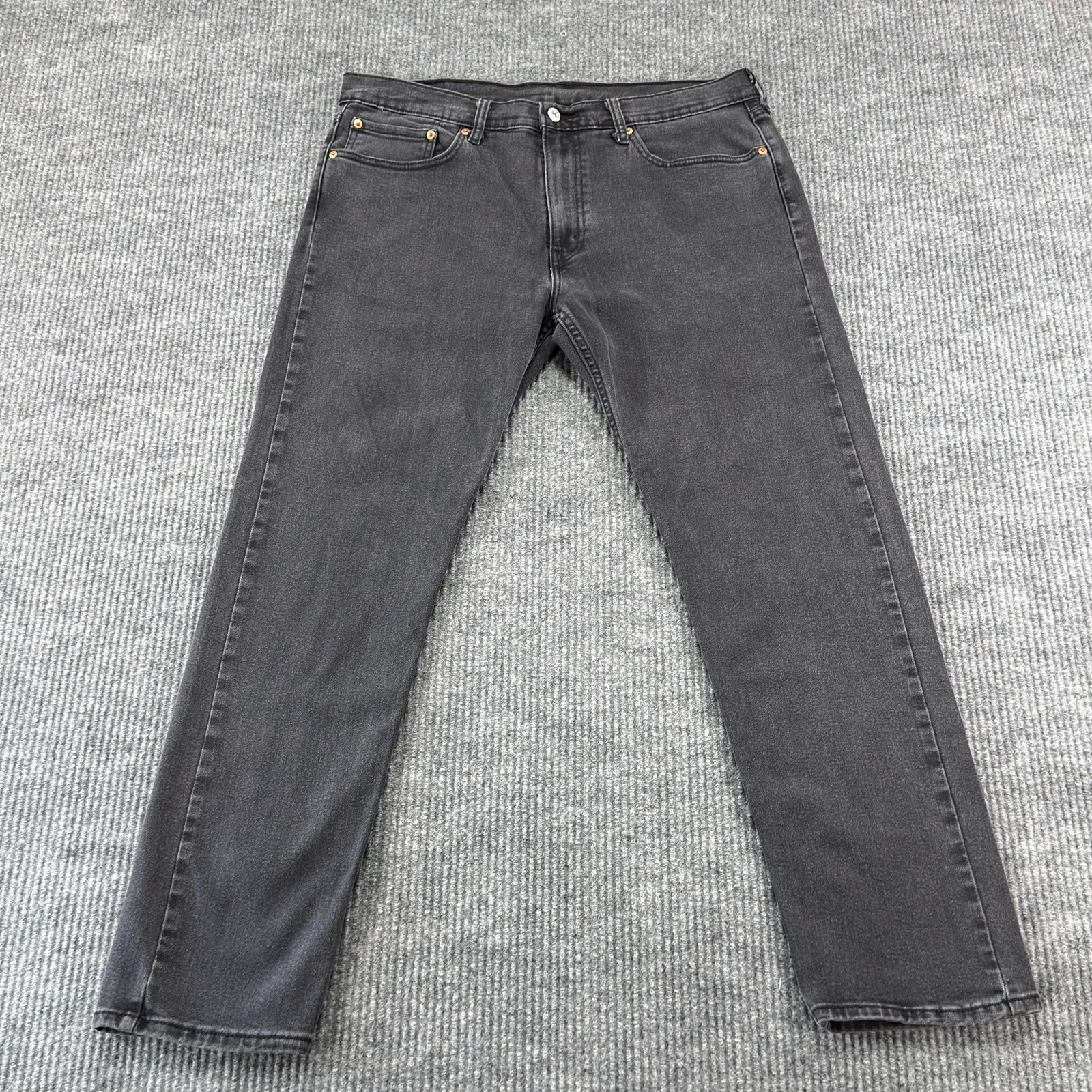 Levis 502 Jeans Mens 36×32 Gray Dark Wash Tapered Fit Stretch Denim Casual Pants
