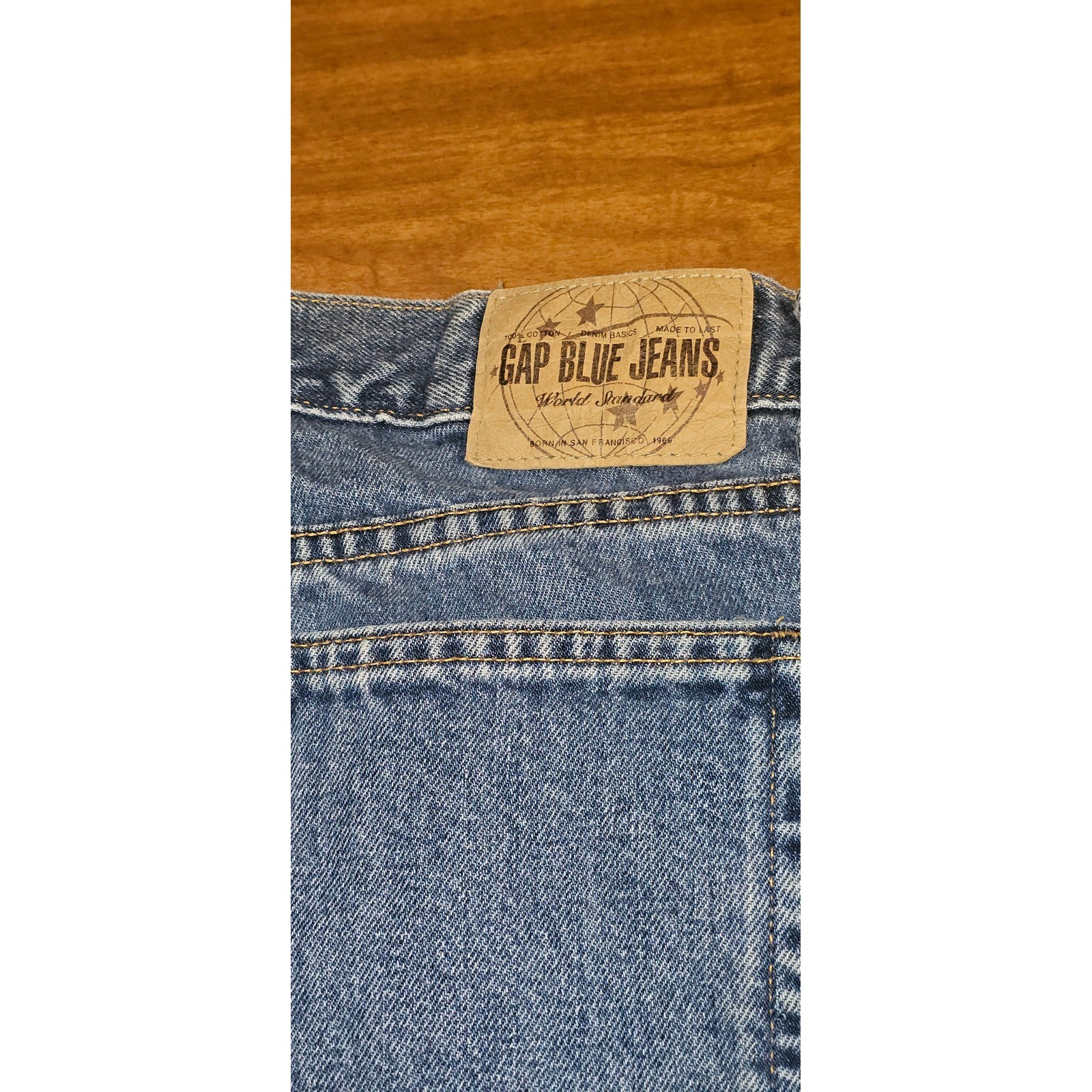 Men’s Gap Low Rise Jean Blue buttonfly Medium Wash Y2K straight leg 30×30 MJ1
