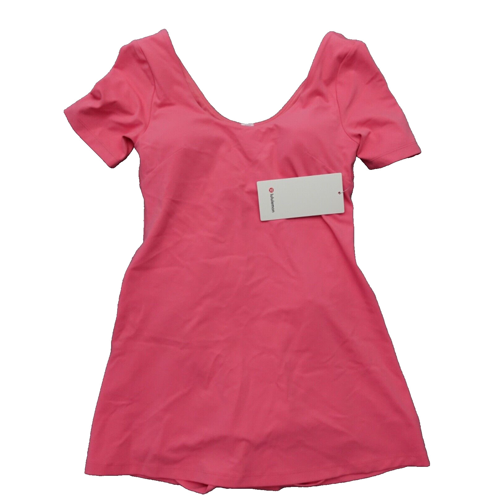 New Lululemon Size 6 Align Short Sleeve Dress SAKP Sakura Pink 3″ Liner Nulu