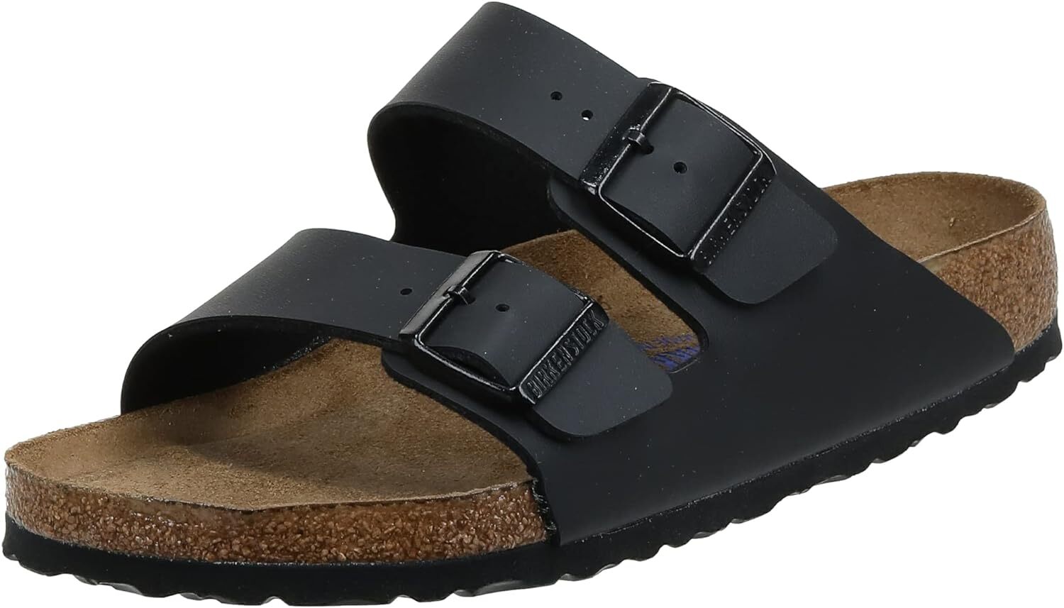Birkenstock Unisex Arizona Soft Footbed Birko-Flor Black Sandal, Size Options