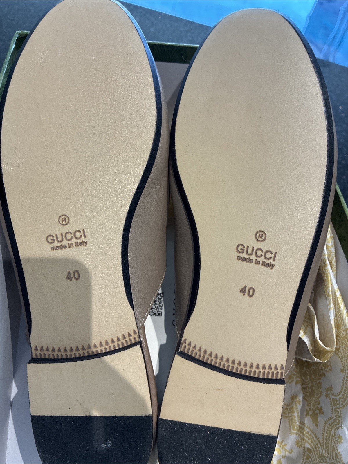 Gucci Princetown Leather Mule Slipper Horsebit Slipper Size 40 Beige