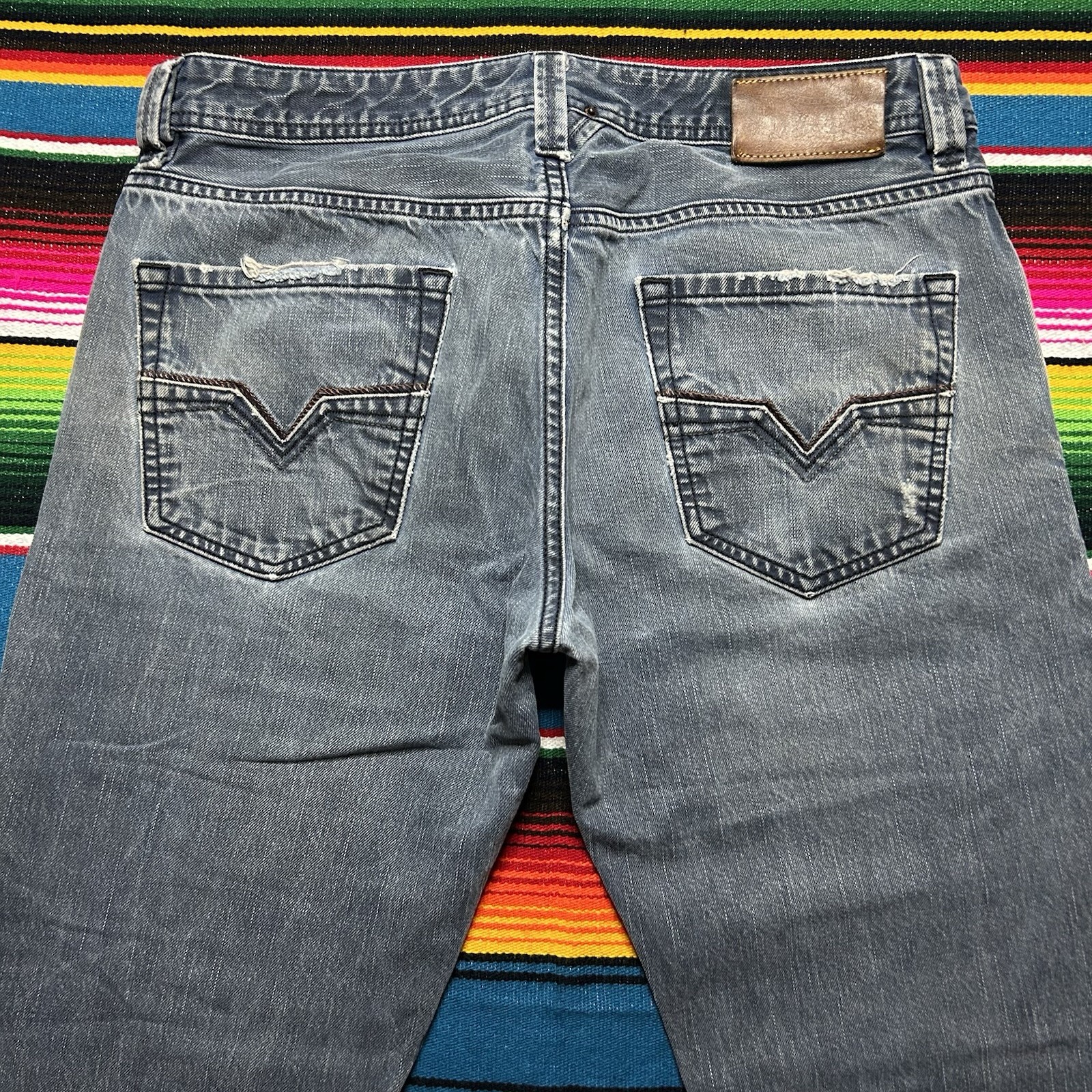 Diesel Larkee Jeans Size 32×32 Blue Denim Faded Regular Straight Y2K Hemmed