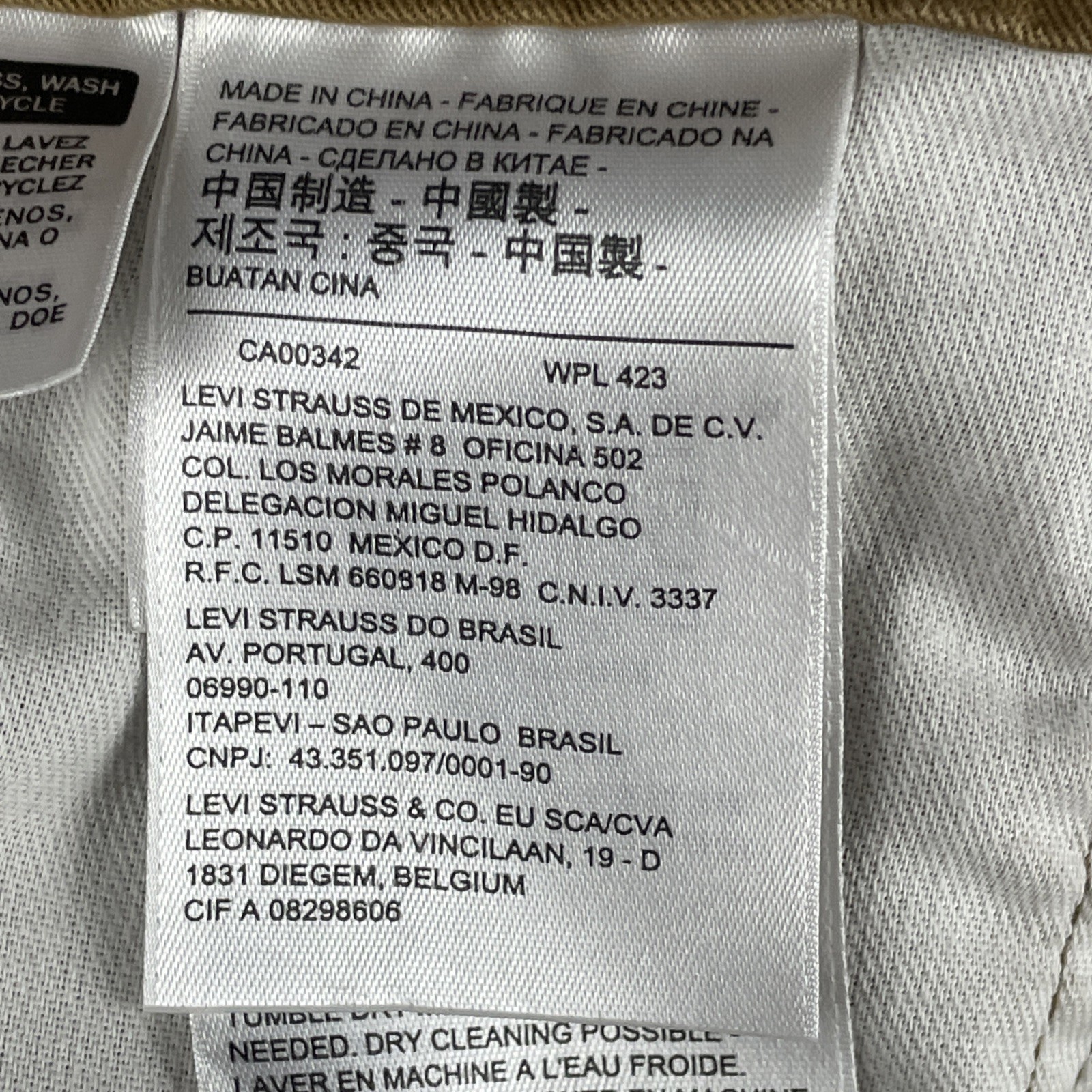 Levi’s 505 Men’s 35×30 Straight Fit Stretch Slub Twill Jeans Color Caraway Tan