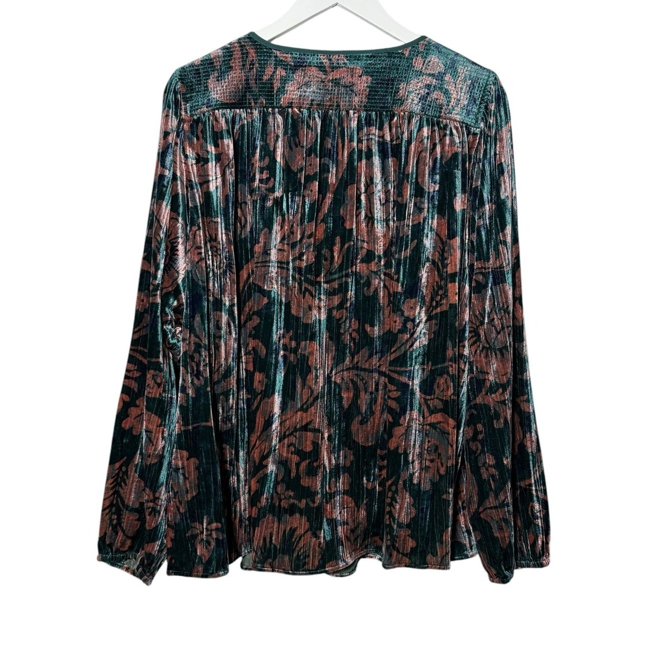 Anthropologie Faustine Velvet Peasant Blouse Size XL