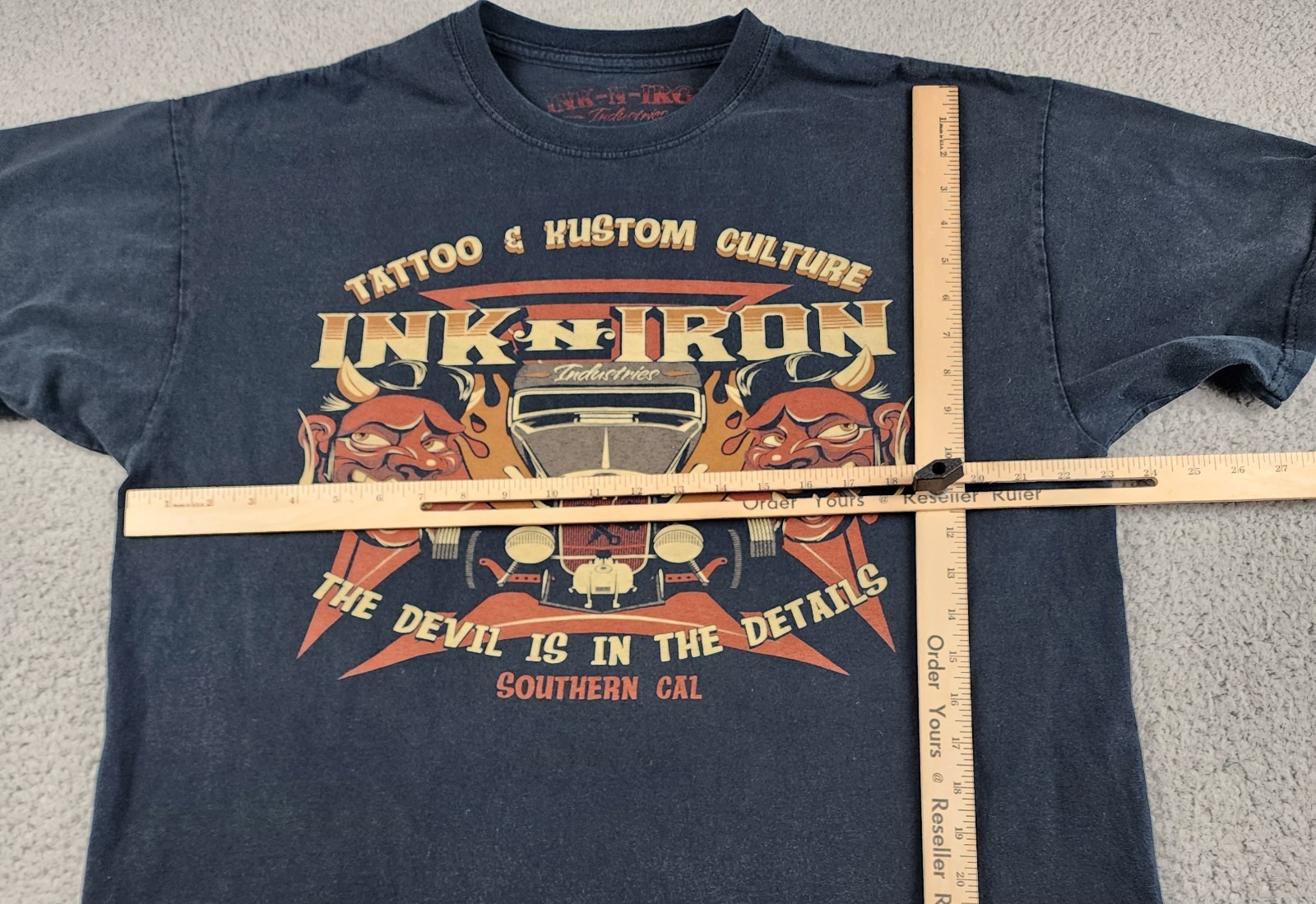 Ink N Iron T Shirt Mens XL Black Tattoo Devil Culture Festival Cars Cotton USA