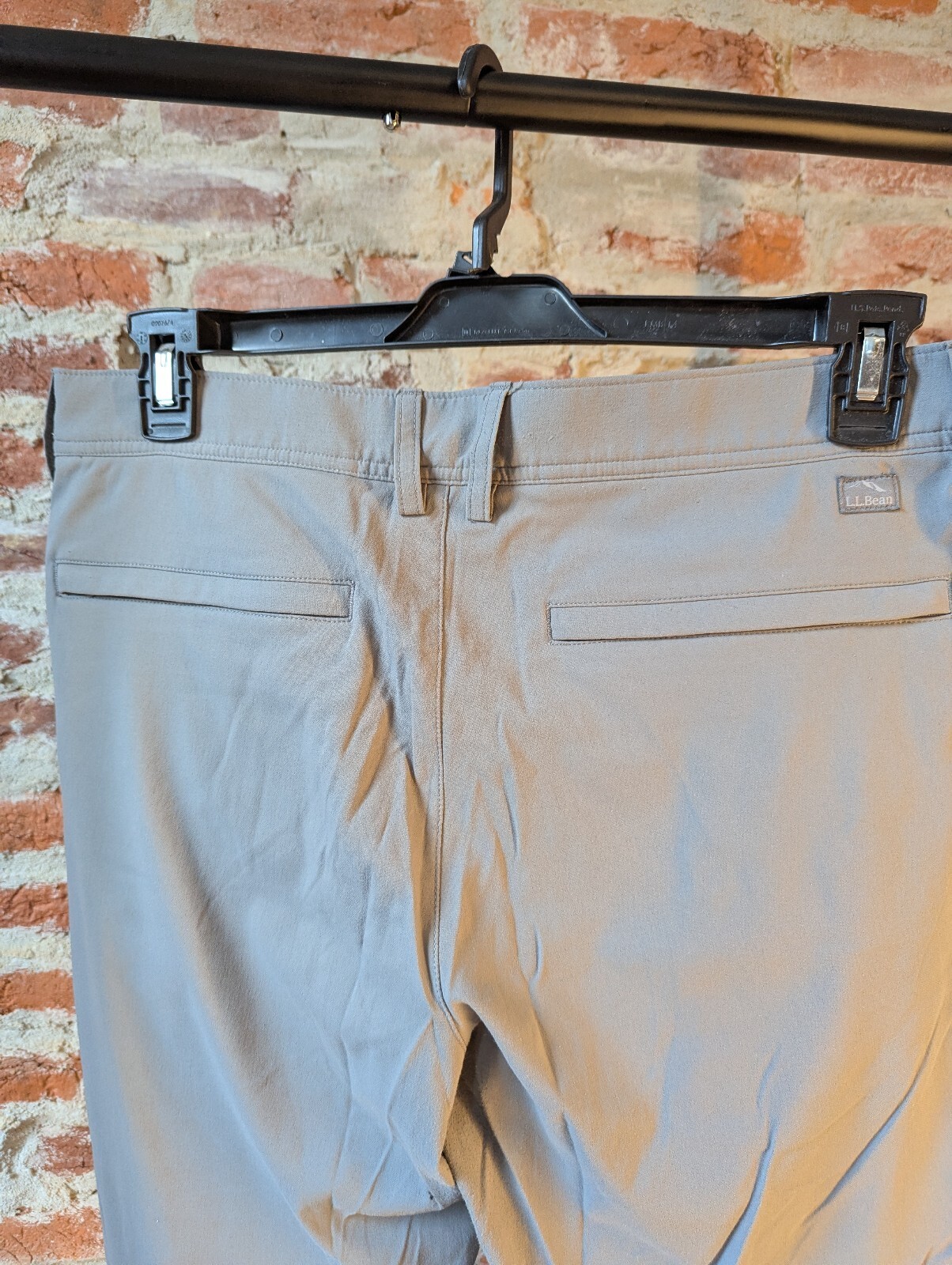 L.L.Bean Men’s Performance Pants 35×32 Gray Stretch Nylon Spandex