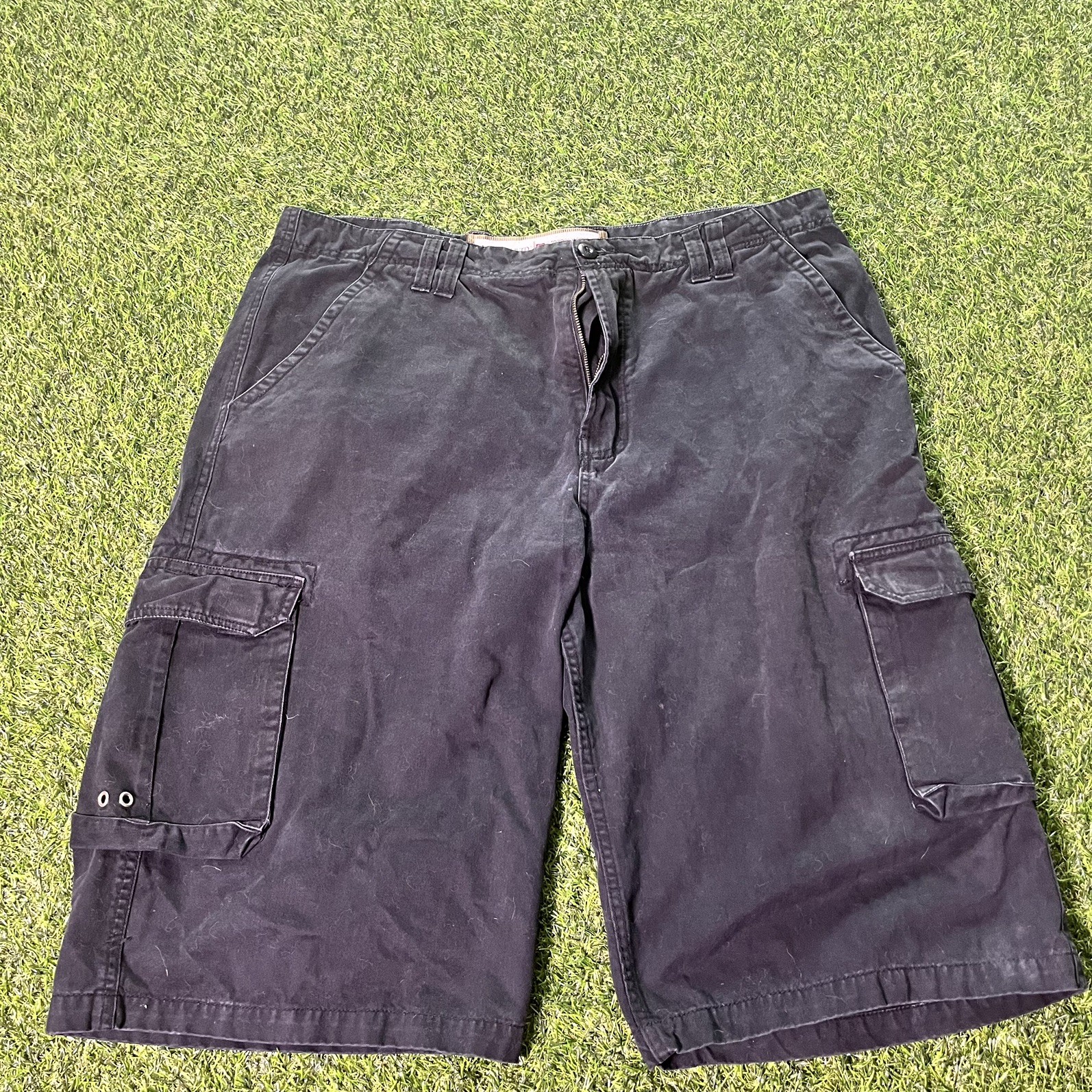 Vintage Ecko Unltd Baggy Jean Cargo Shorts Y2K Size 40 Black Skate