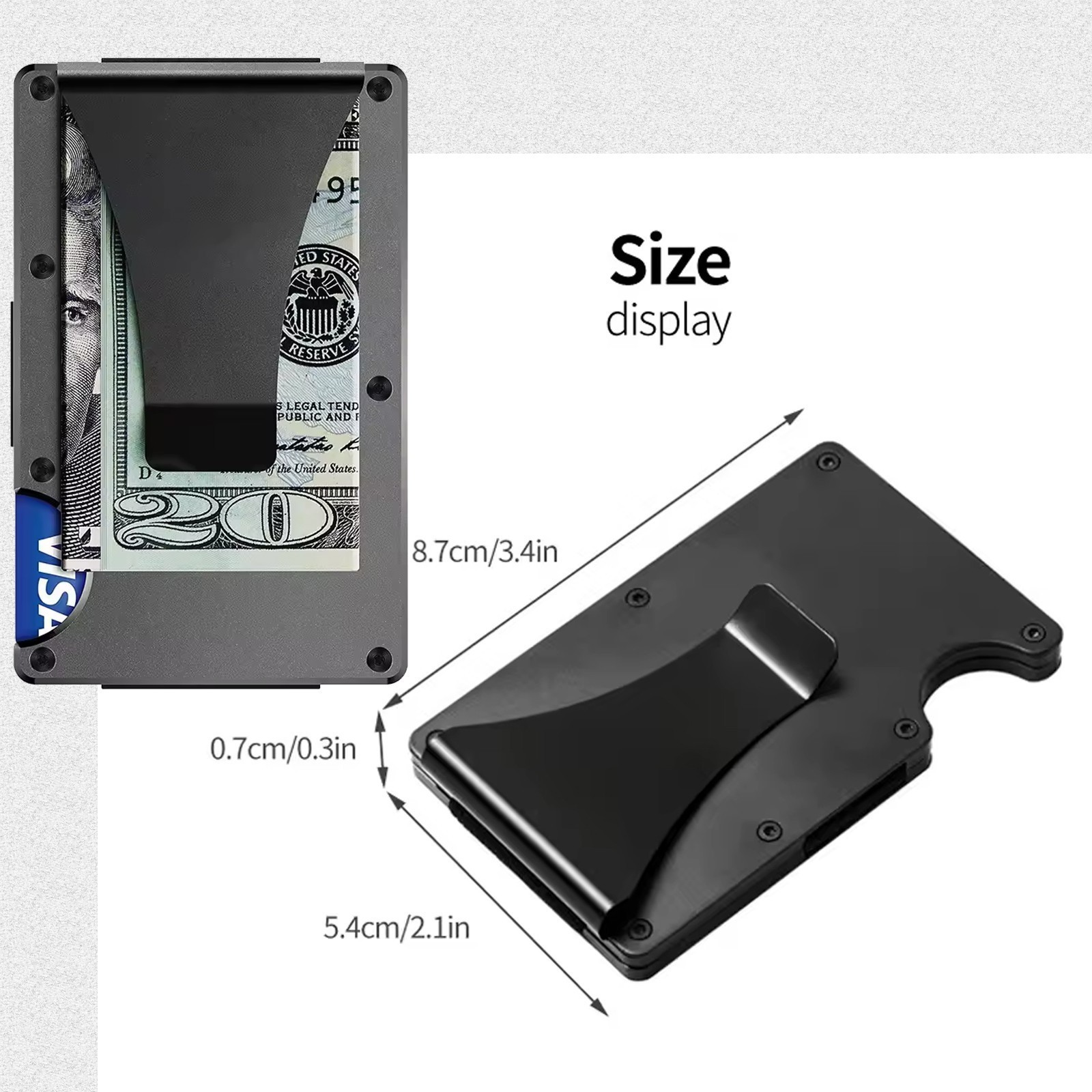 Leatherboss Men’s RFID Blocking Slim Money Clip Minimalist Wallet Card ID Holder