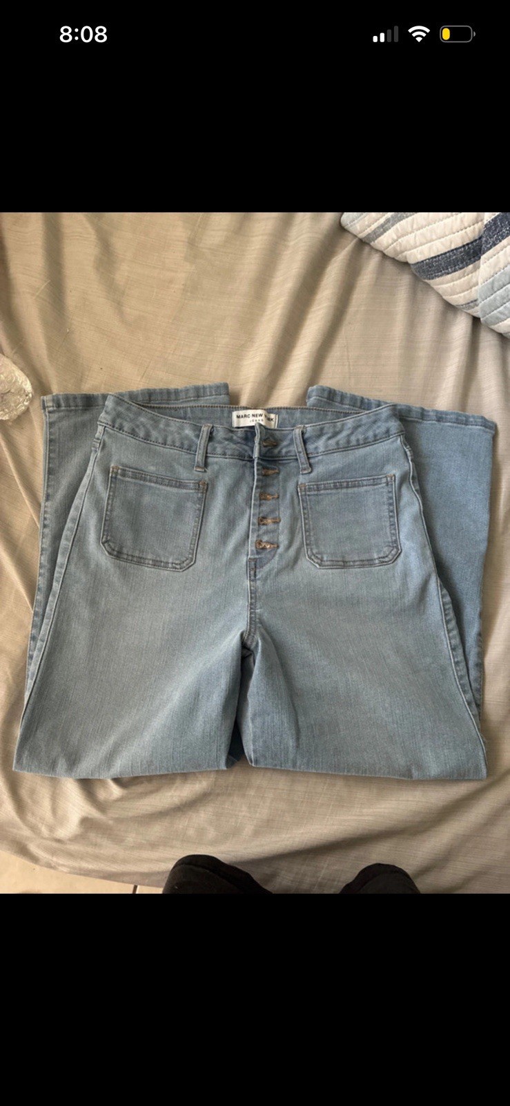 Marc New York Light Wash Blue Denim Jeans Straight Leg Button Fly
