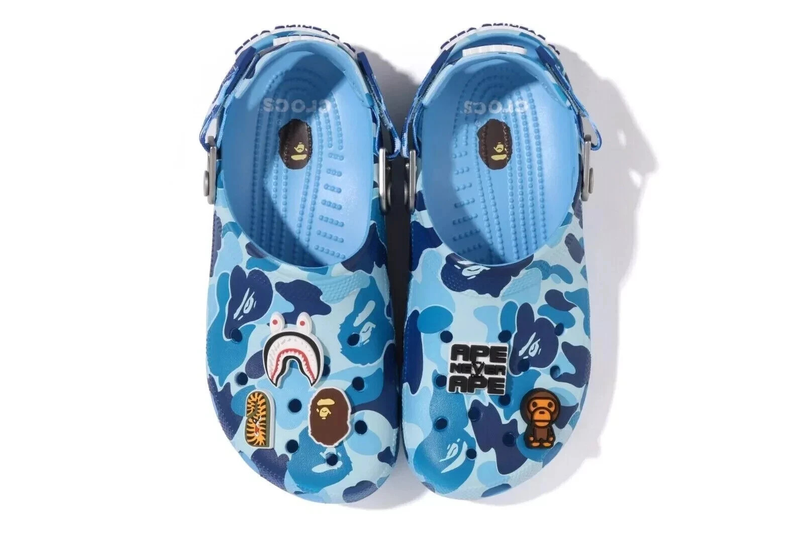 BAPE x Crocs ABC Blue Camo Clogs Men’s US Size Limited Edition Streetwear Casual