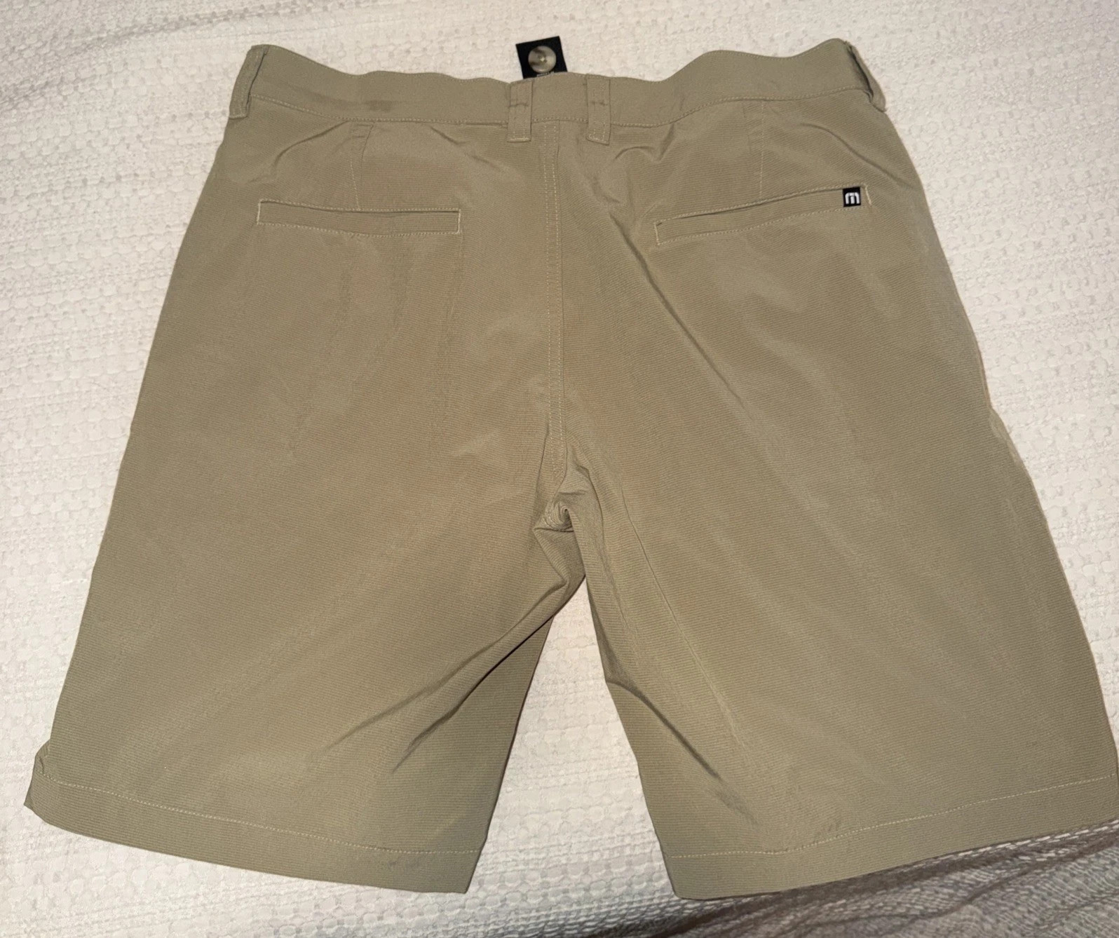 Travis Matthews Shorts, Golf, Stretch, Logo, Beige, Male, 34W