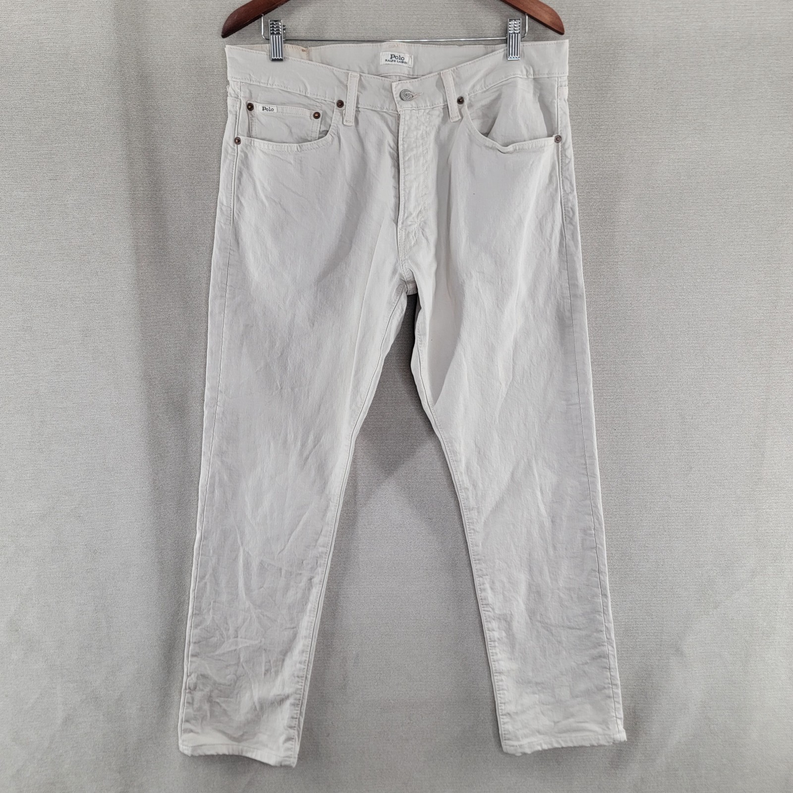 Polo Ralph Lauren Mens Jeans The Sullivan Slim Size 34×32 Ivory 5 Pocket Denim