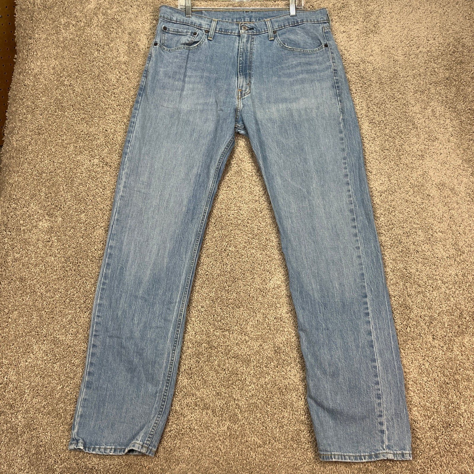 Levi Strauss 505 Jeans Mens W36 L34 Light Wash Straight Fit Denim Pants